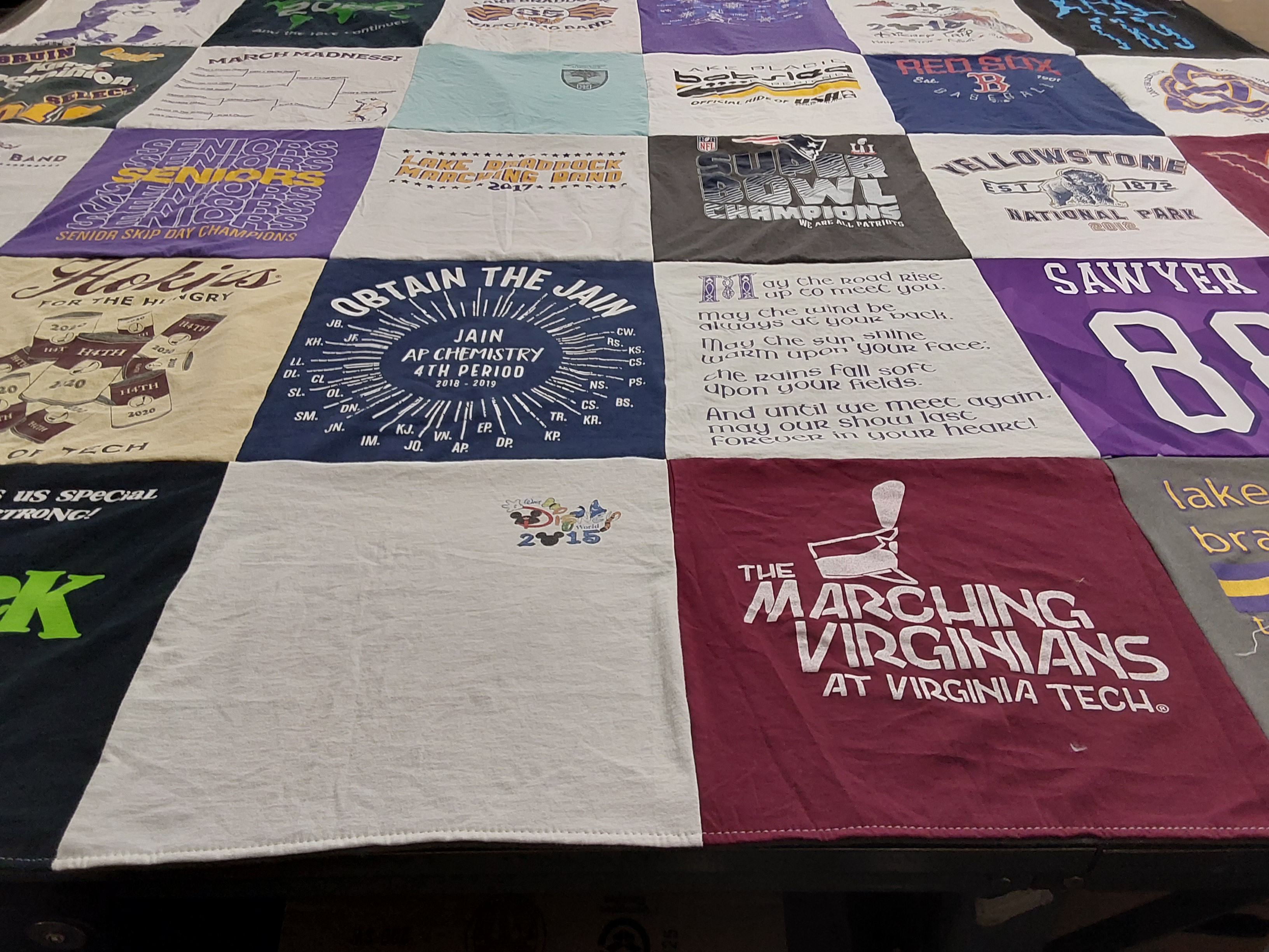 T-shirt quilt featuring marching band by Clare from VA
