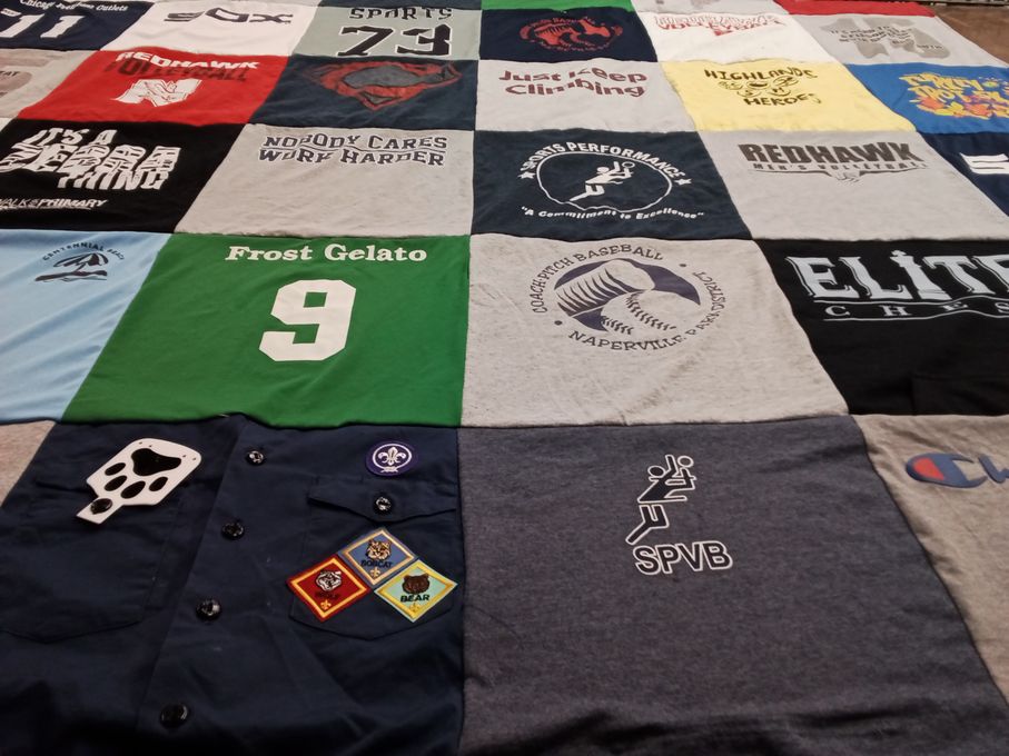 T-shirt quilt featuring naperville redhawks volleyball, spvb by Marysusan from IL