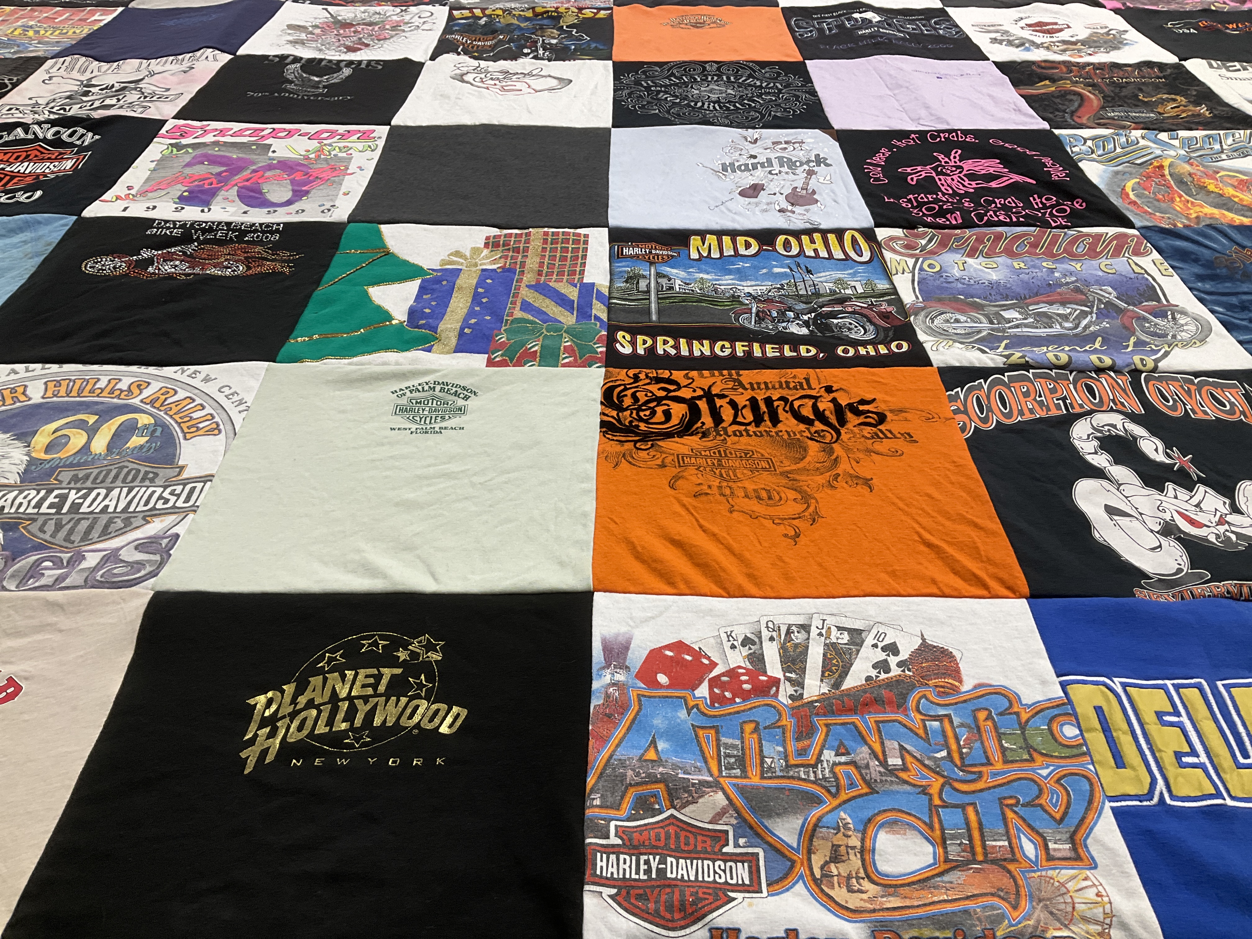 T-shirt quilt with motorcycles, travel themes by Debbie  from DE