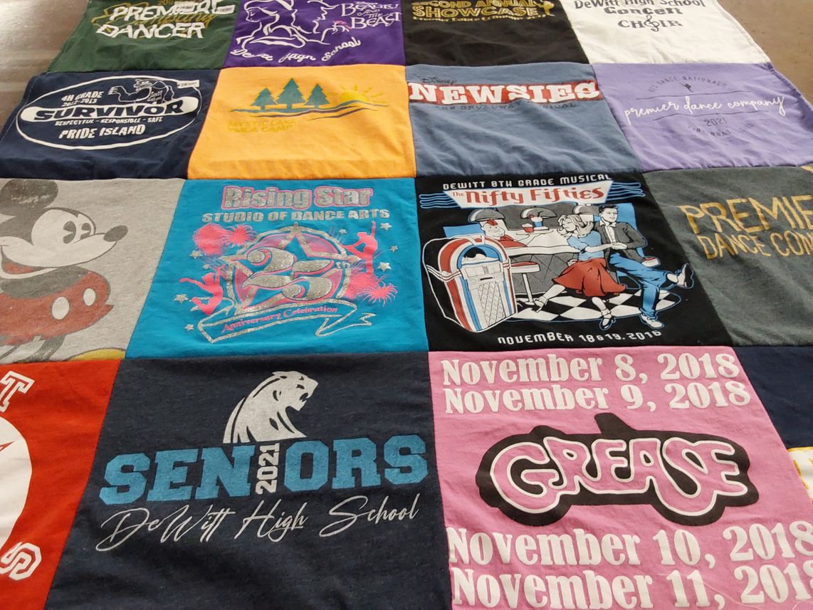 T-shirt quilt from de witt high school by Amy from MI