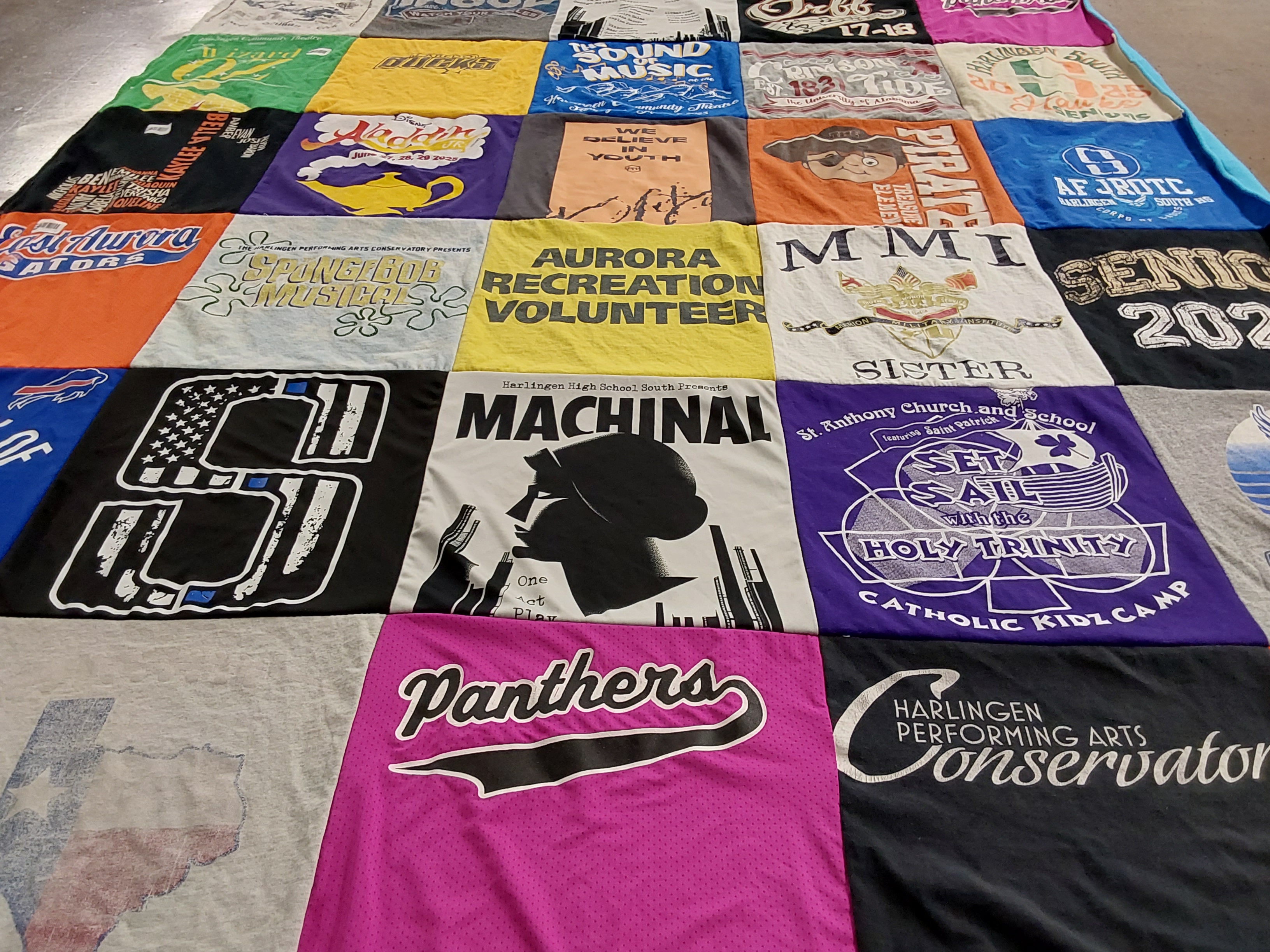 T-shirt quilt featuring panthers by Gretchen from TX