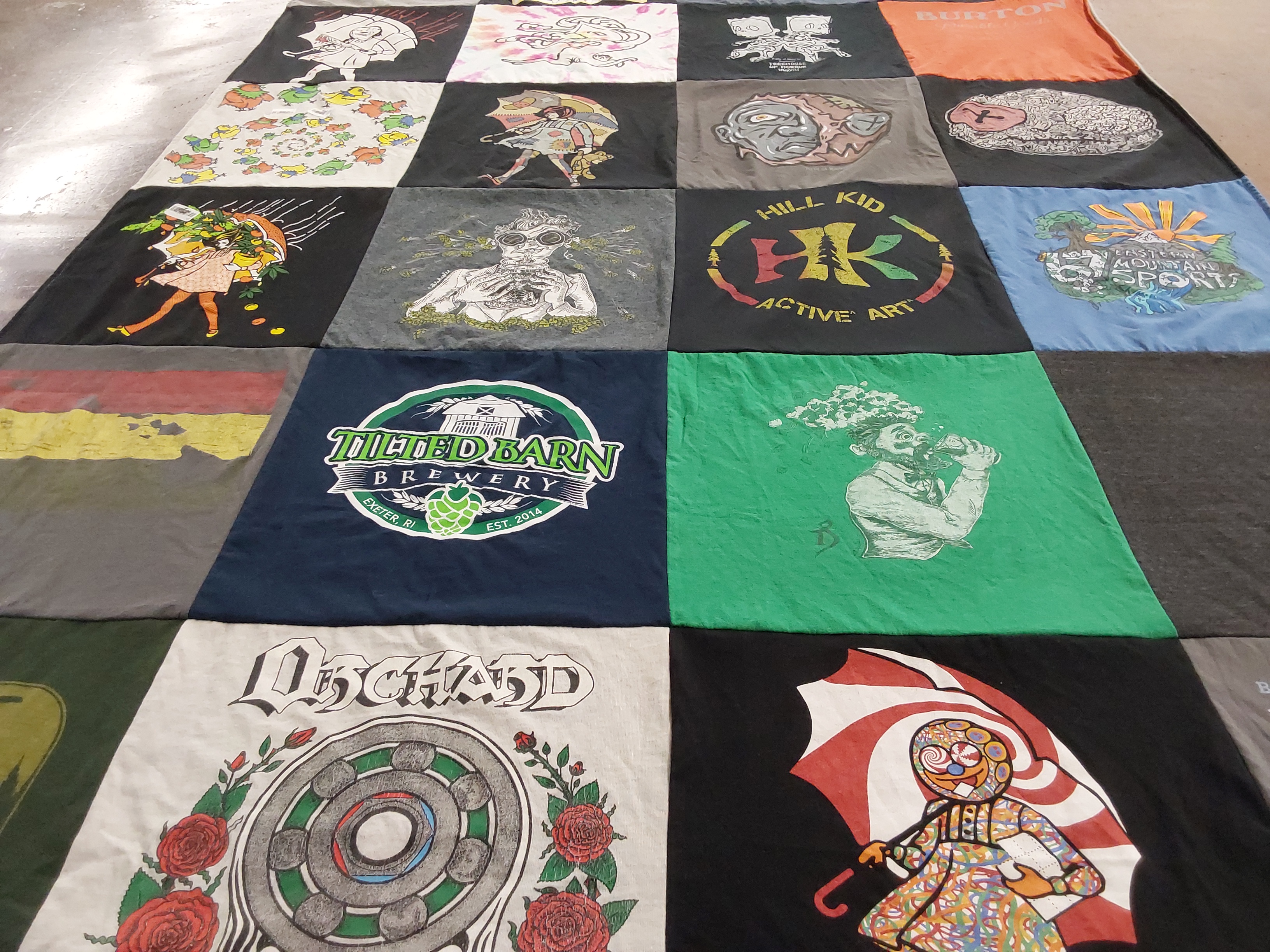 T-shirt quilt with art, brewing themes by Brian from RI
