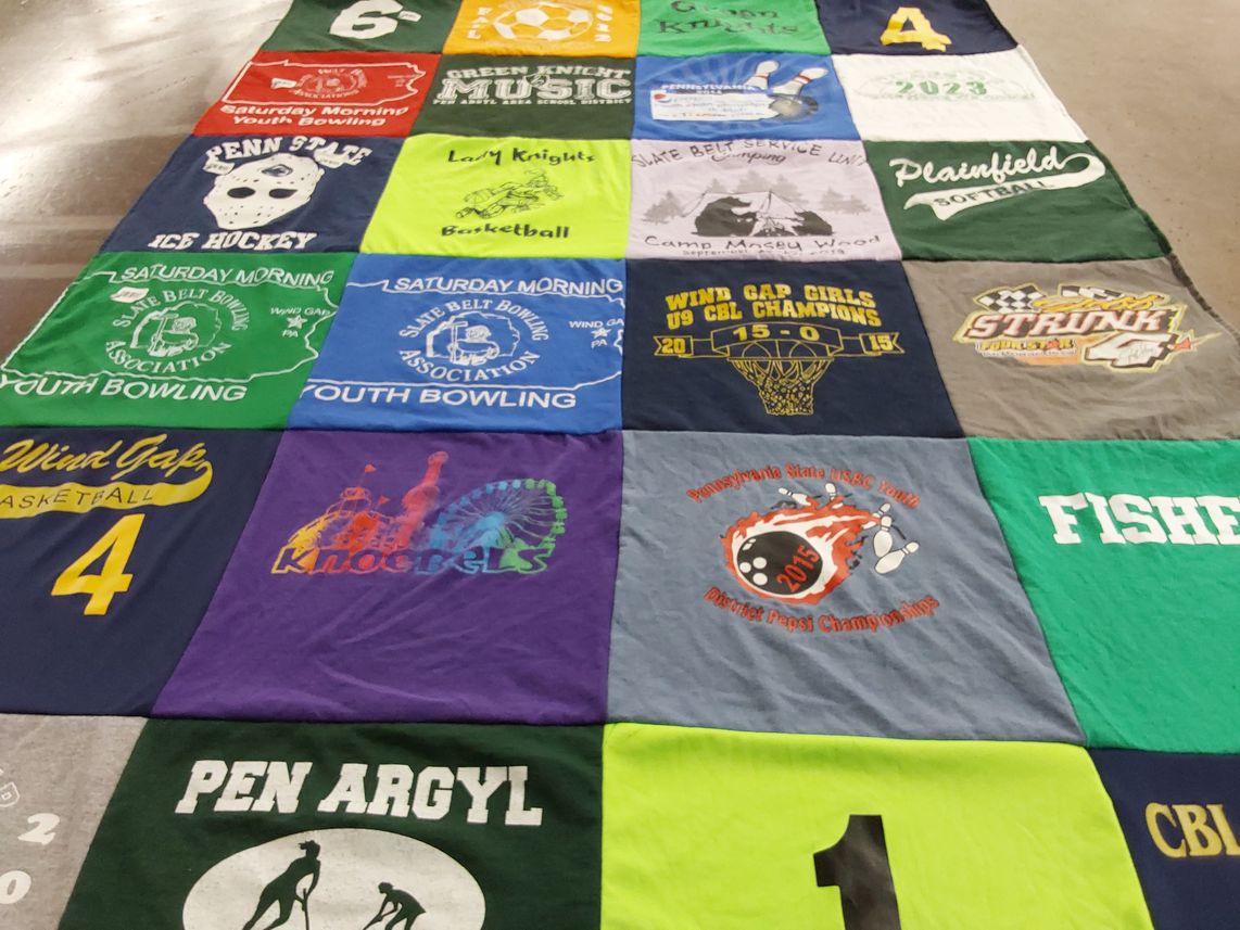 T-shirt quilt from pen argyl high school, plainfield high school by Margy from SC
