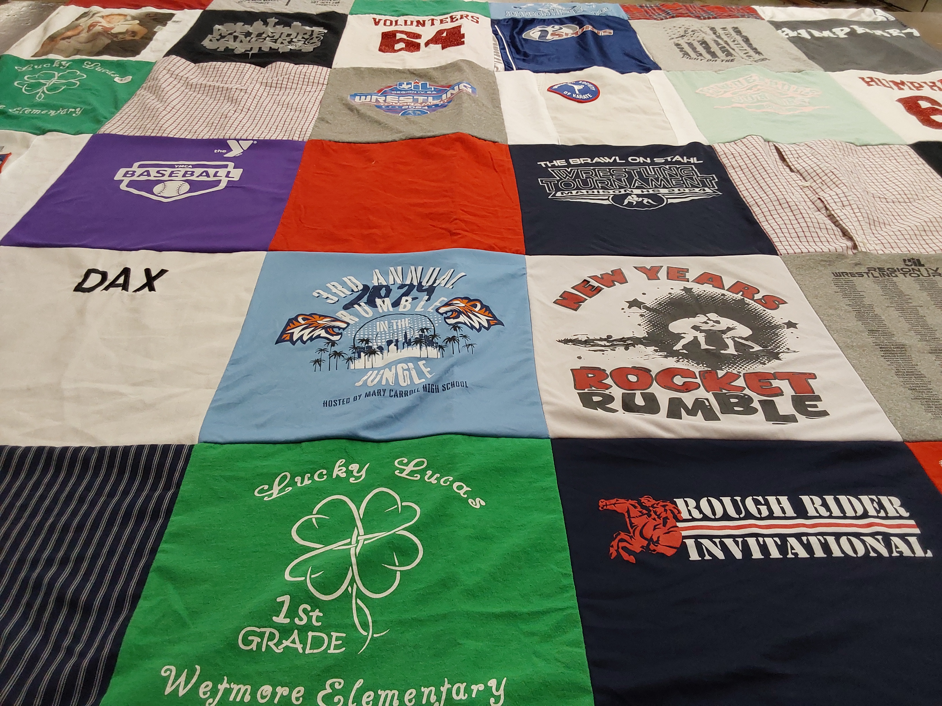 T-shirt quilt from mary carroll high school by Margie from TX