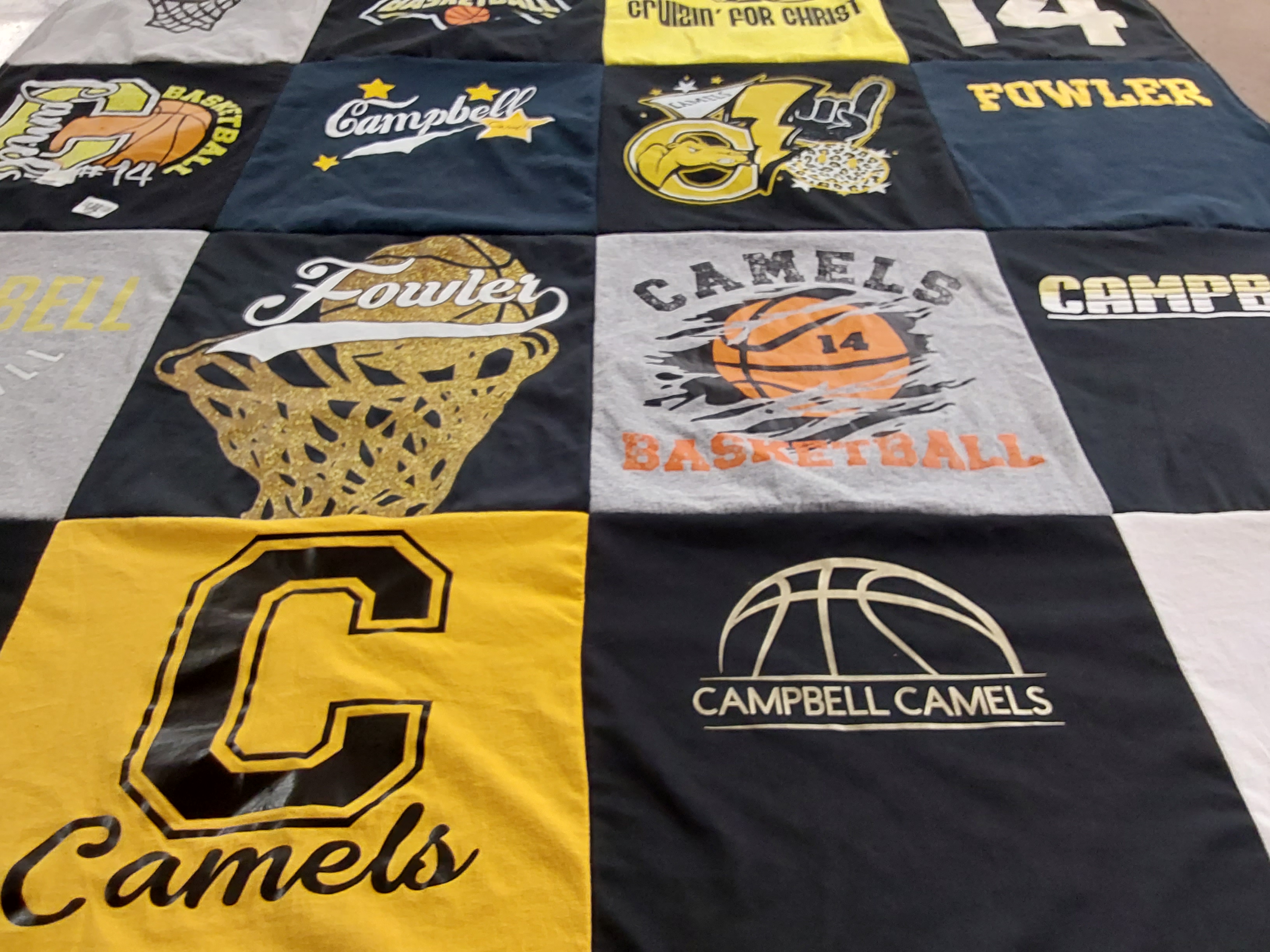 T-shirt quilt featuring campbell camels by Beverly from MO