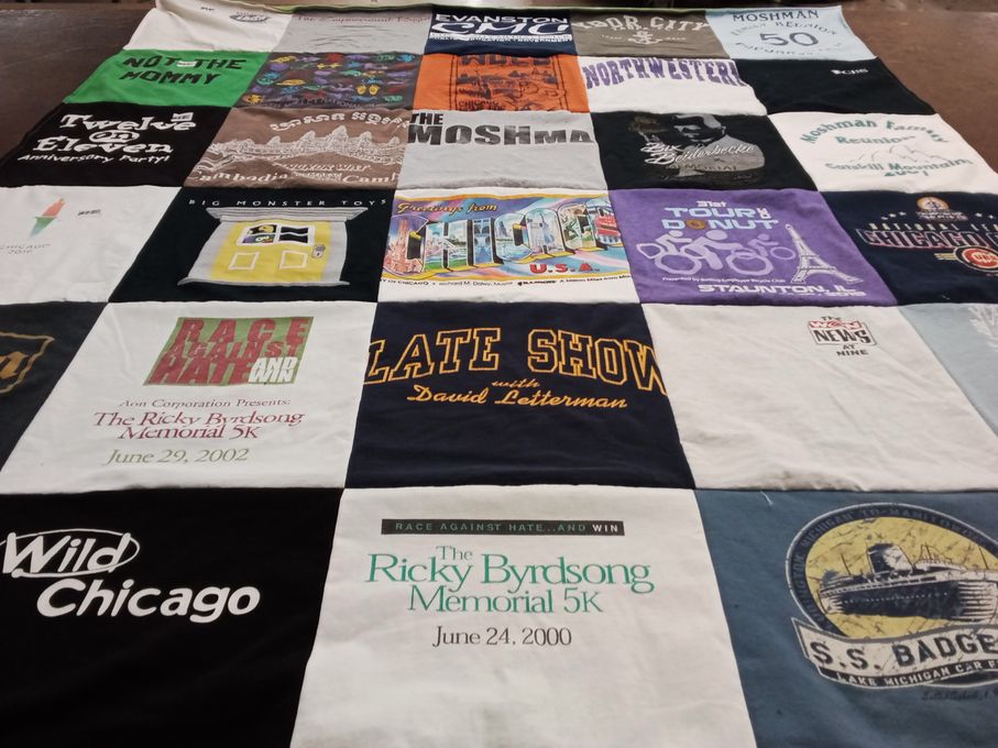 T-shirt quilt from northwestern university by HARVEY from IL