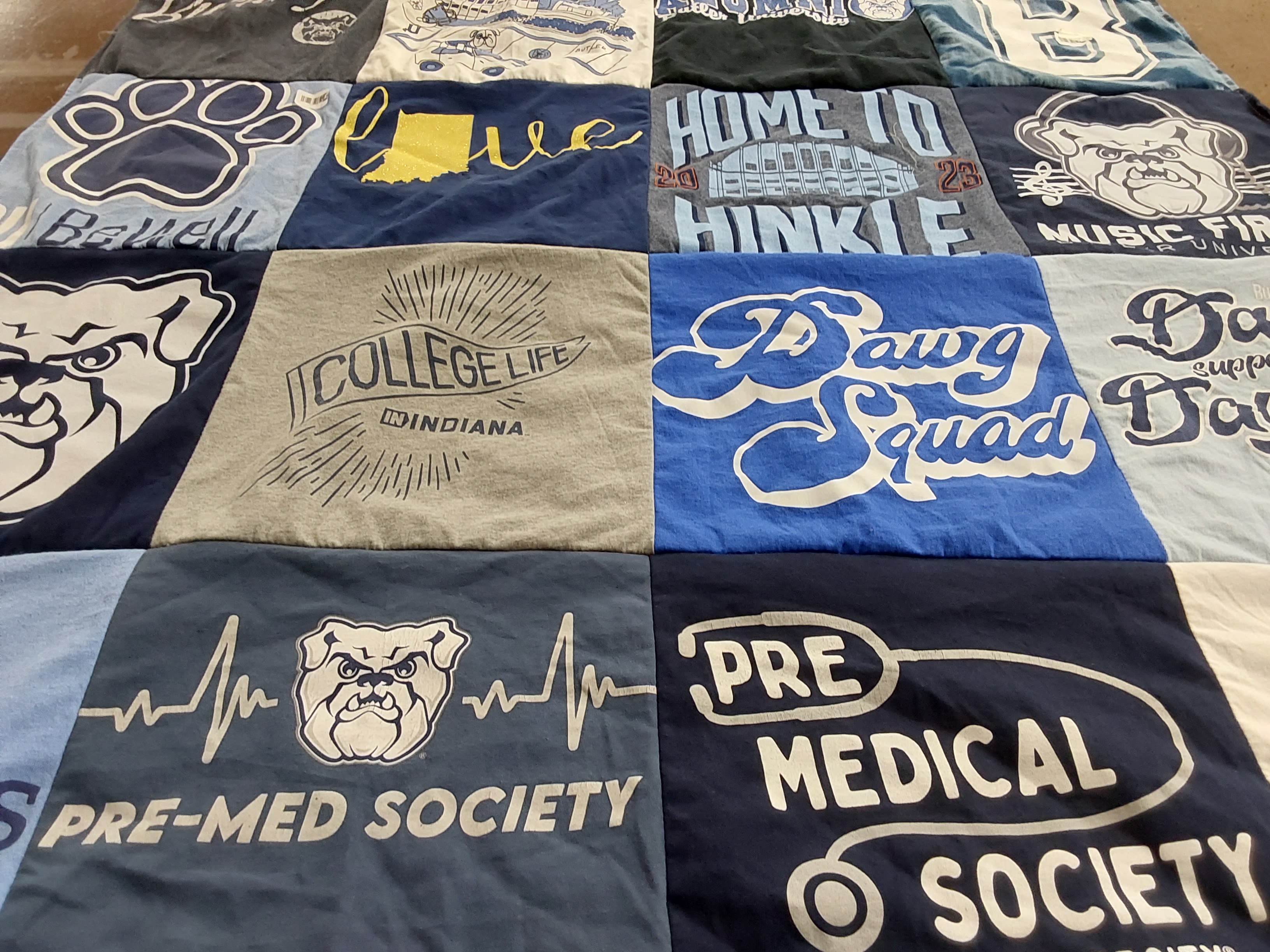 T-shirt quilt featuring butler university basketball by Leili from NC