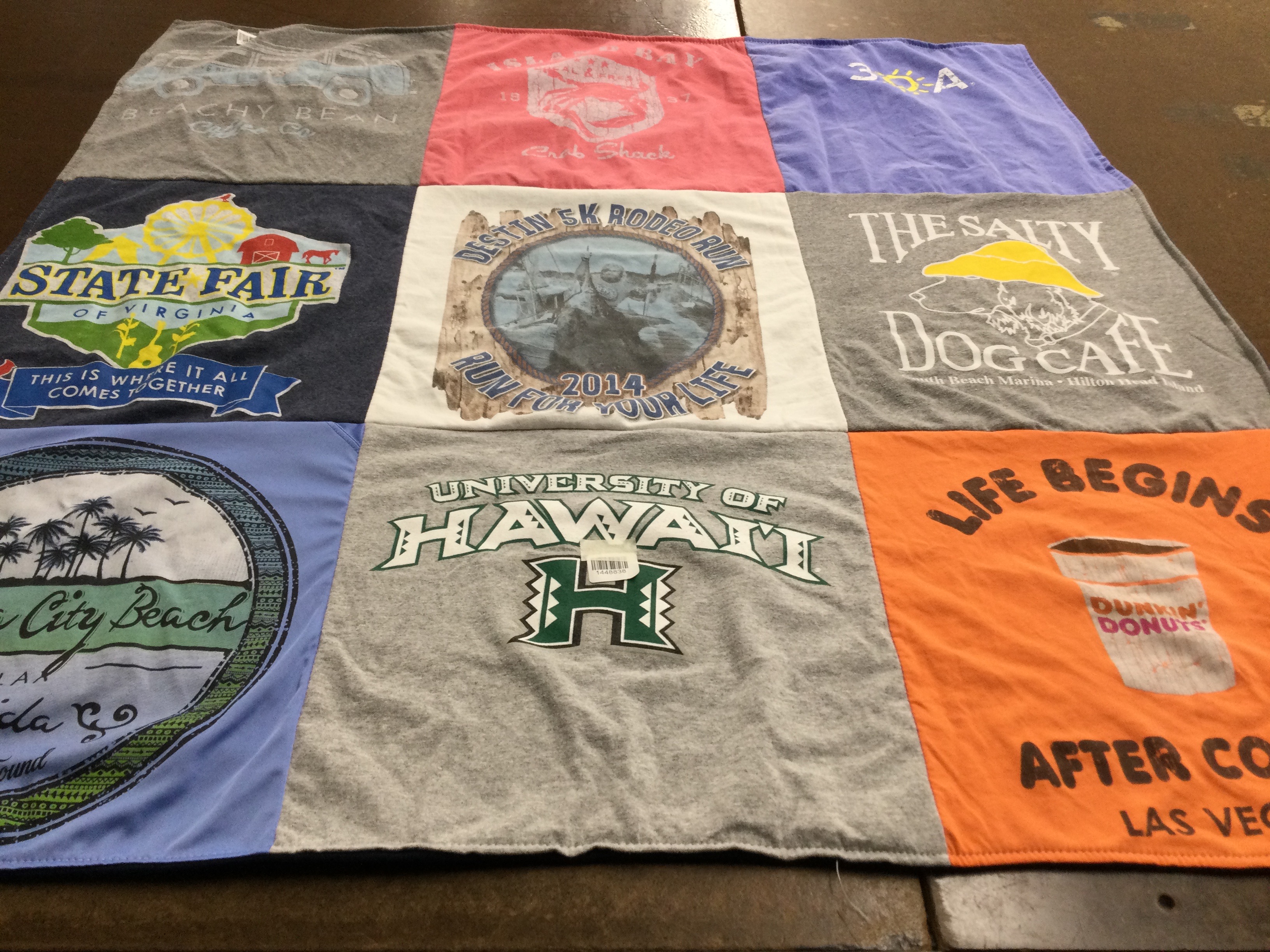 T-shirt quilt from university of hawaii by Eva from KY