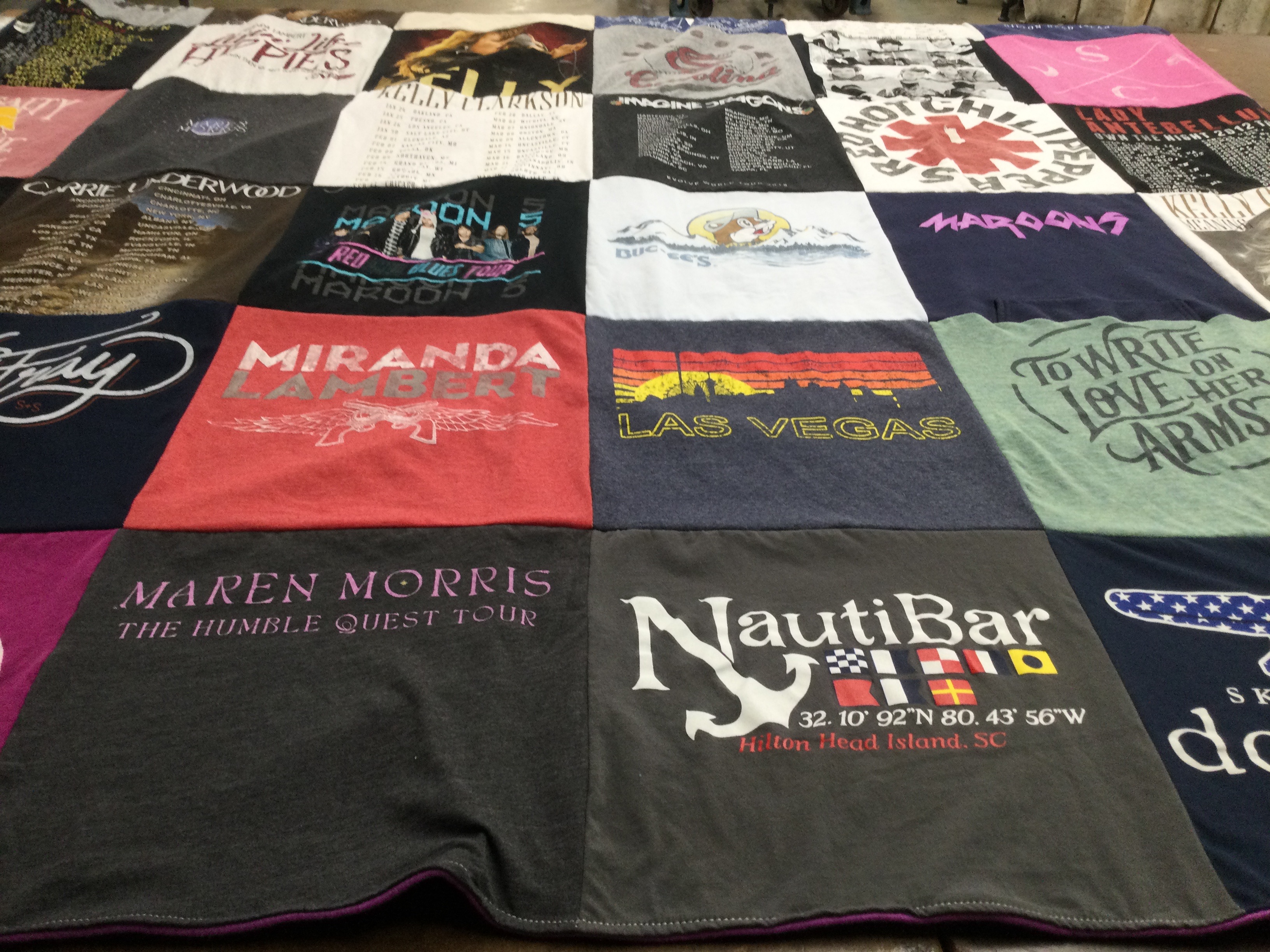 T-shirt quilt with music, country themes by Shelly from TN