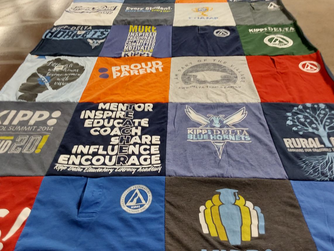 T-shirt quilt featuring kipp delta blue hornets by Ebonye from MS