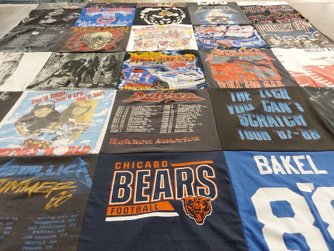 T-shirt quilt featuring chicago bears by Cara from IL