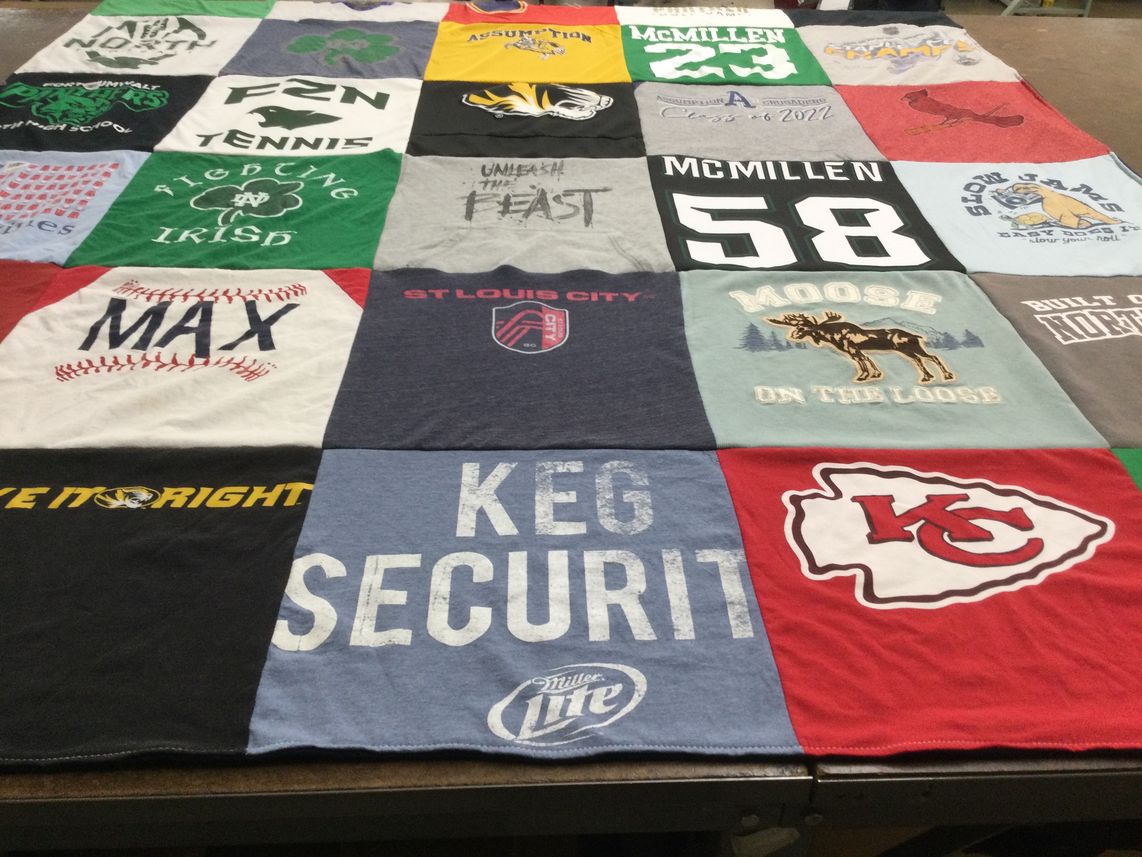 T-shirt quilt featuring kansas city chiefs by Katie  from MO