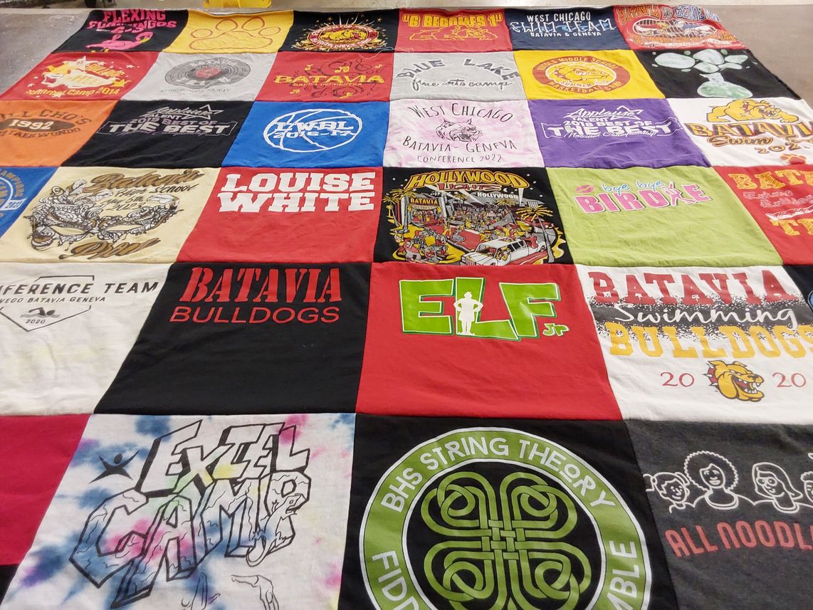 T-shirt quilt featuring batavia bulldogs by Lia from IL