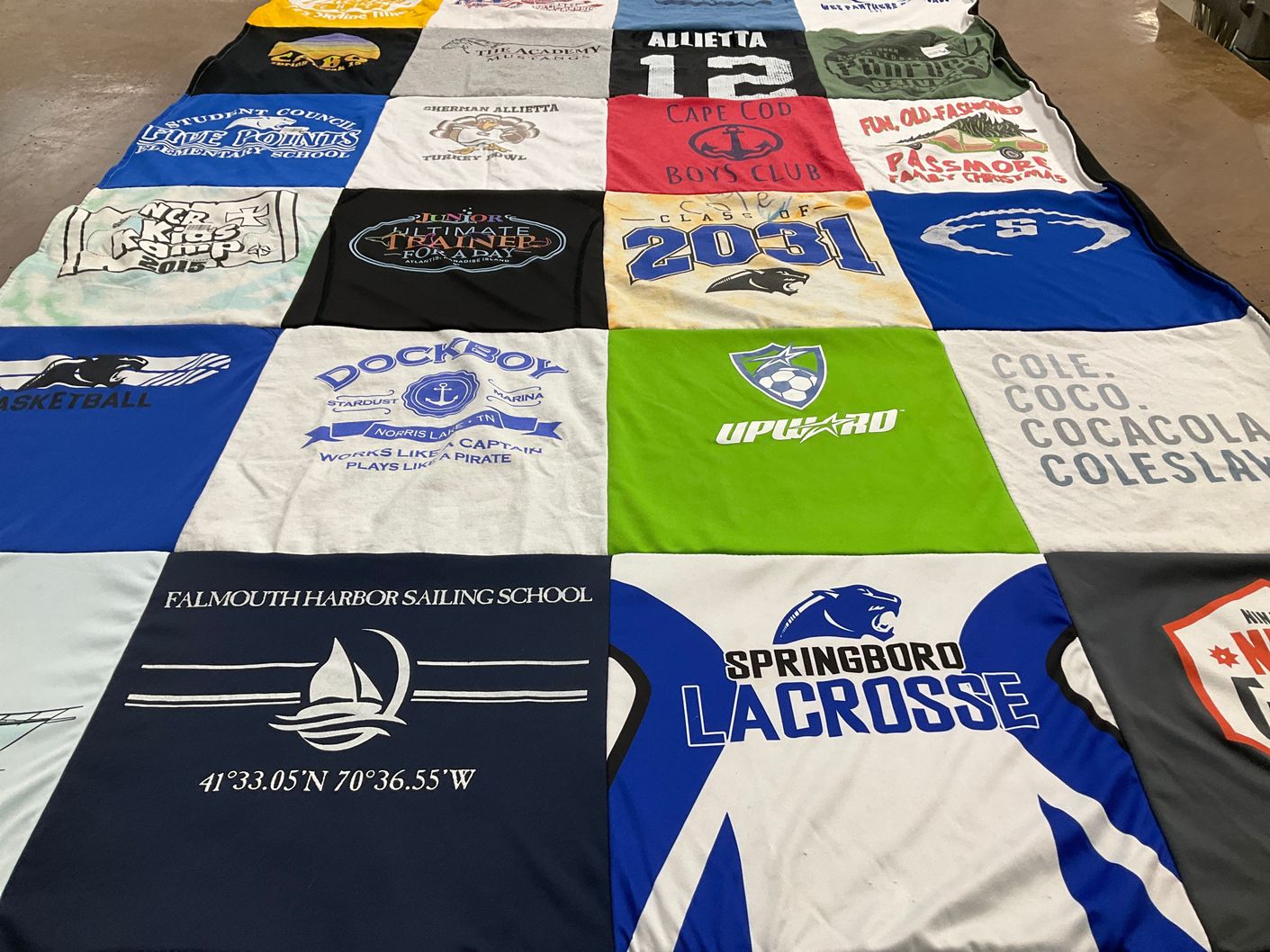 T-shirt quilt featuring springbord lacrosse by Katie from OH