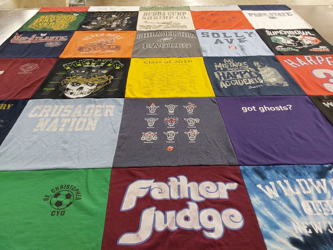 T-shirt quilt featuring eagles by Jeannette from PA