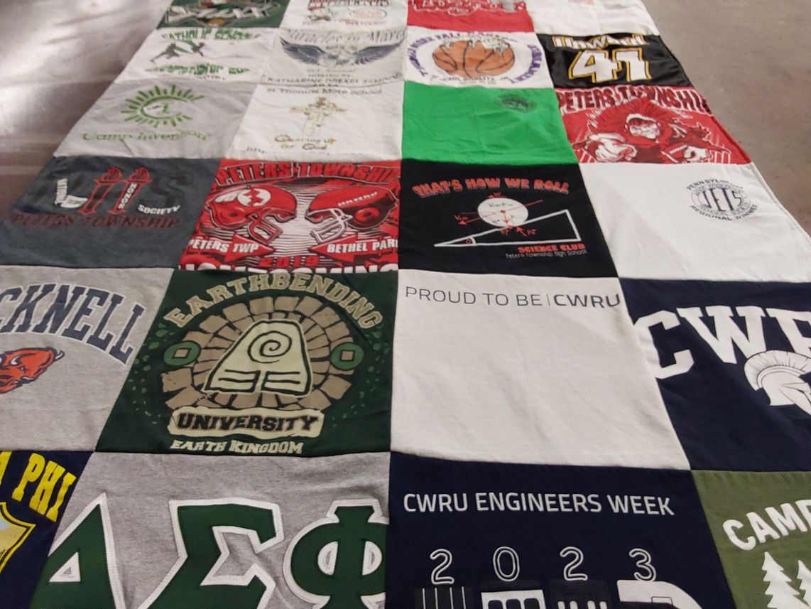 T-shirt quilt featuring case western reserve university basketball by Erica from PA