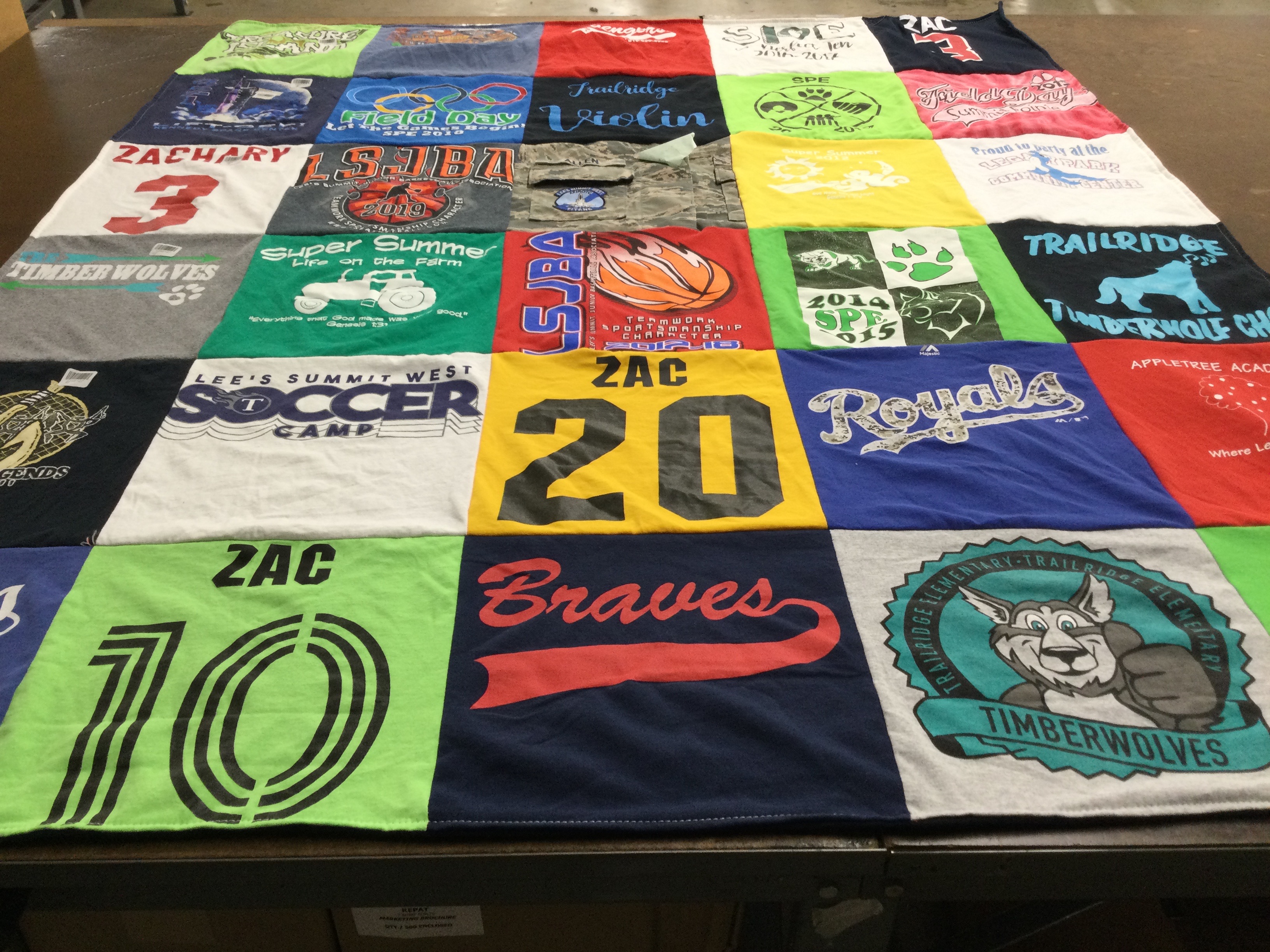 T-shirt quilt featuring timberwolves, royals by Tammy from MO