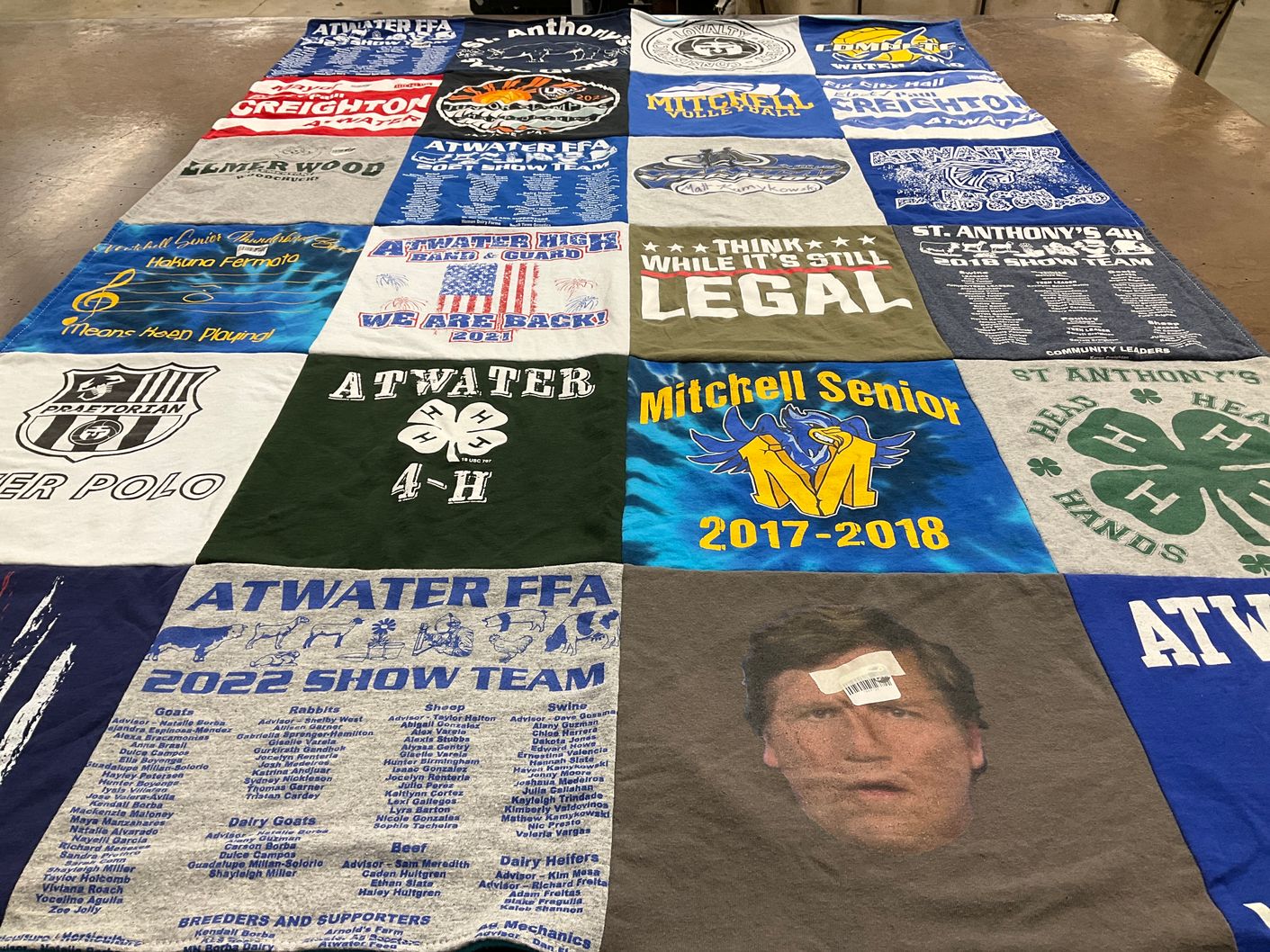 T-shirt quilt featuring mitchell high school, atwater high school by Amy from CA