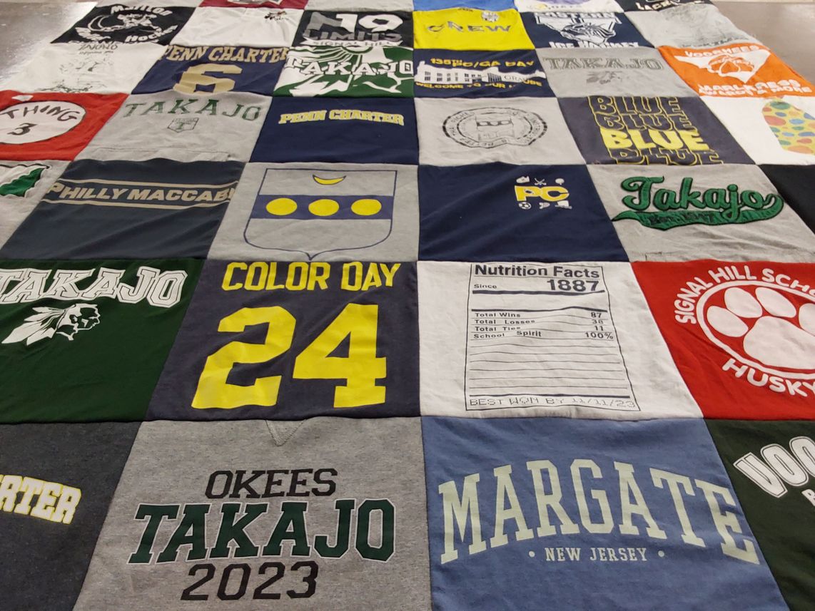 T-shirt quilt featuring signal hill school huskies by Lisa from NJ