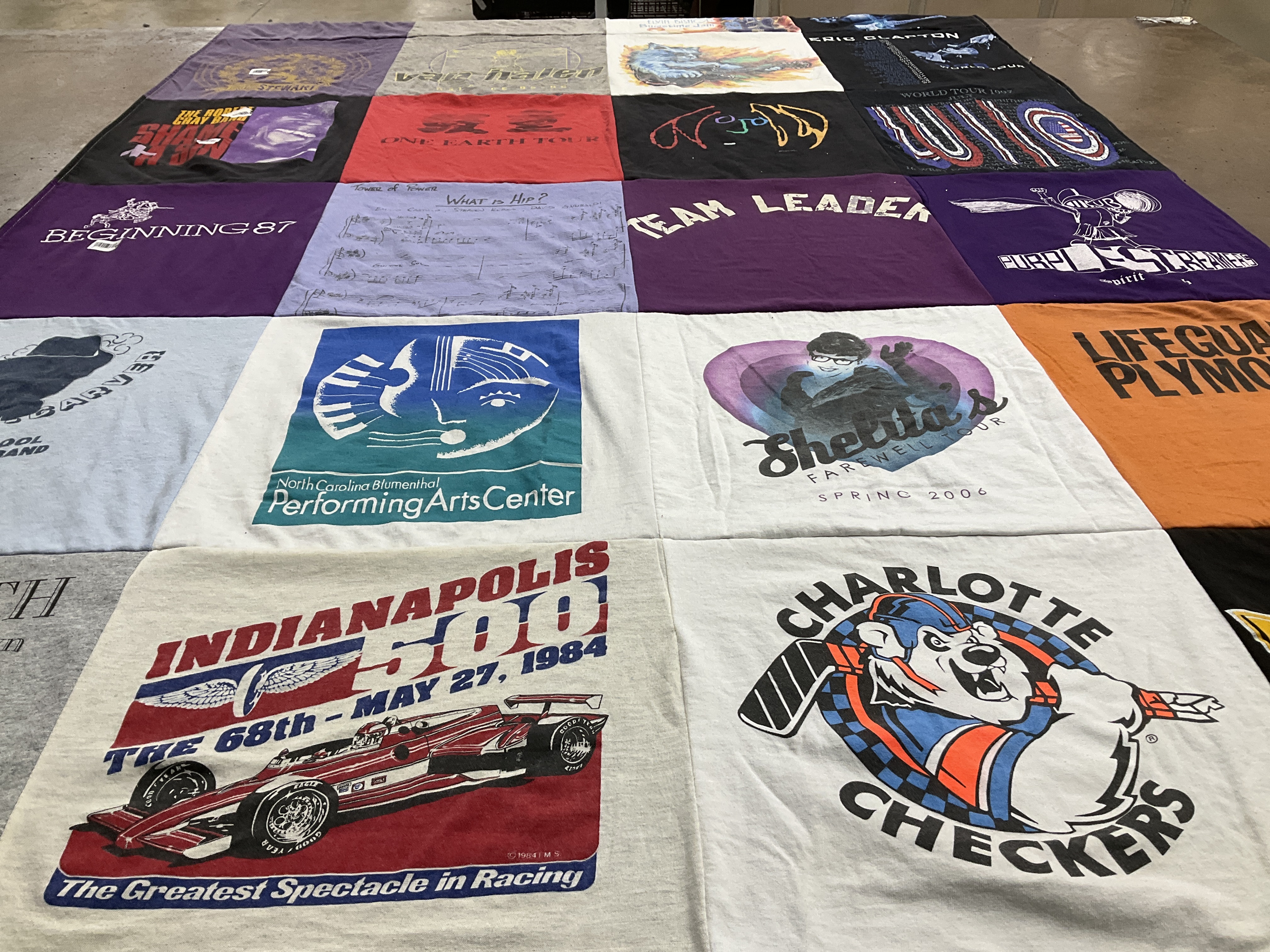 T-shirt quilt featuring charlotte checkers by Lauren from NC