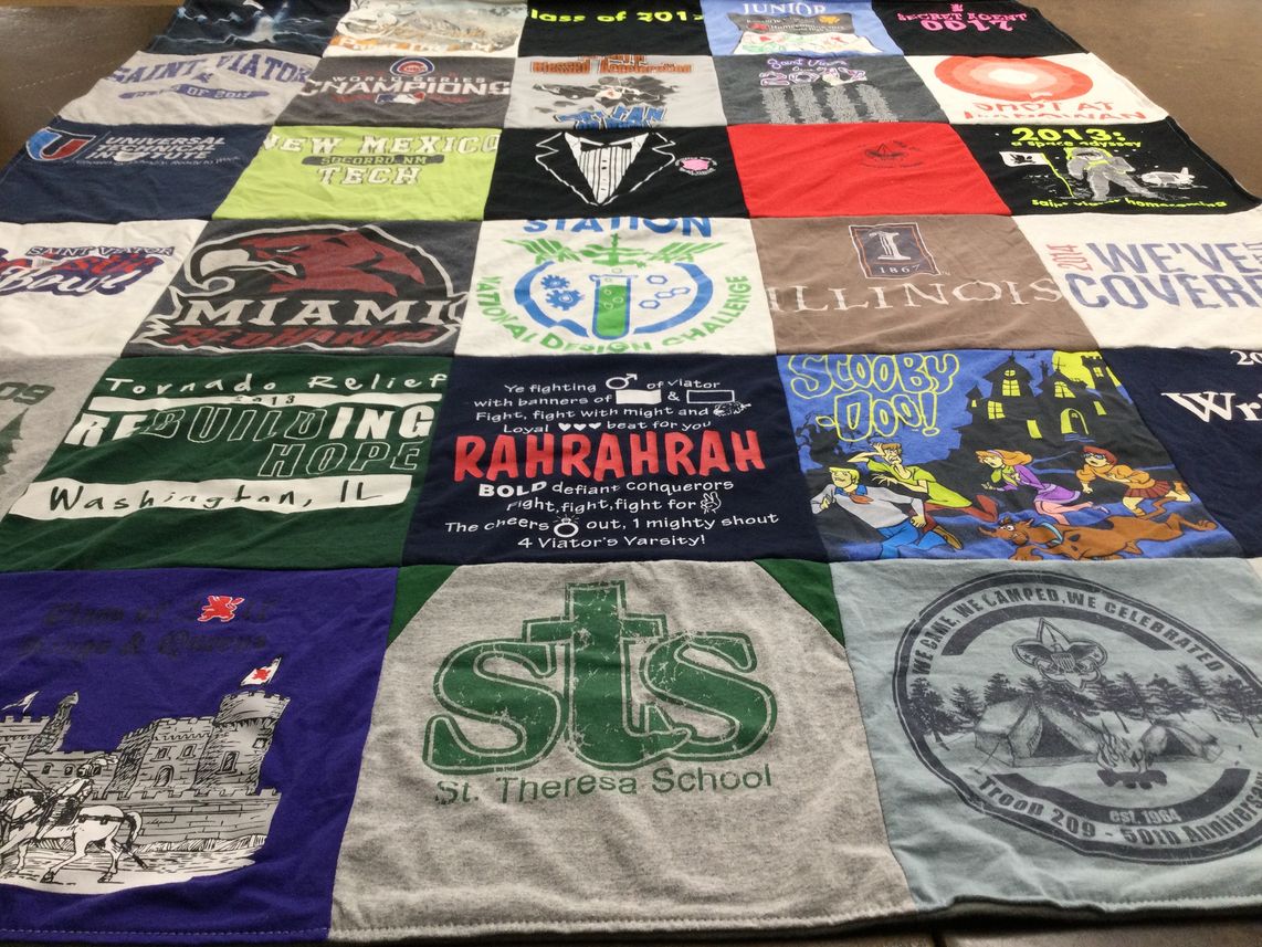T-shirt quilt featuring miami redhawks by Laura from IL