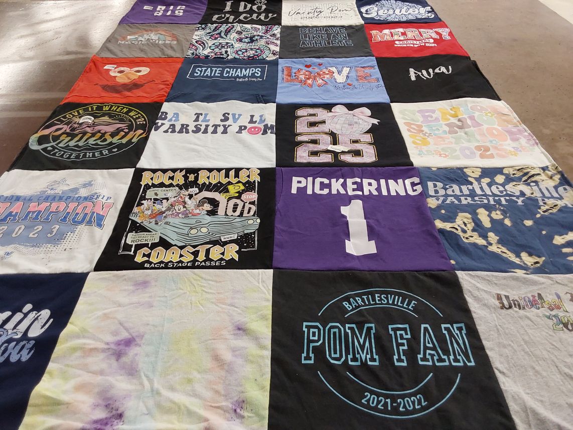 T-shirt quilt featuring bartlesville varsity by Lindsey from OK