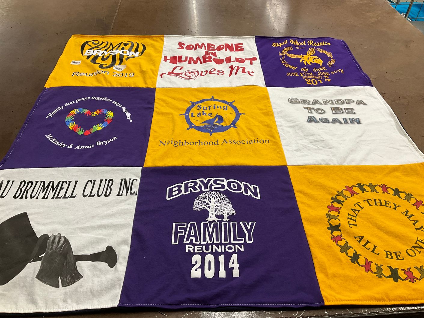 T-shirt quilt from stigall school by Dale from IA