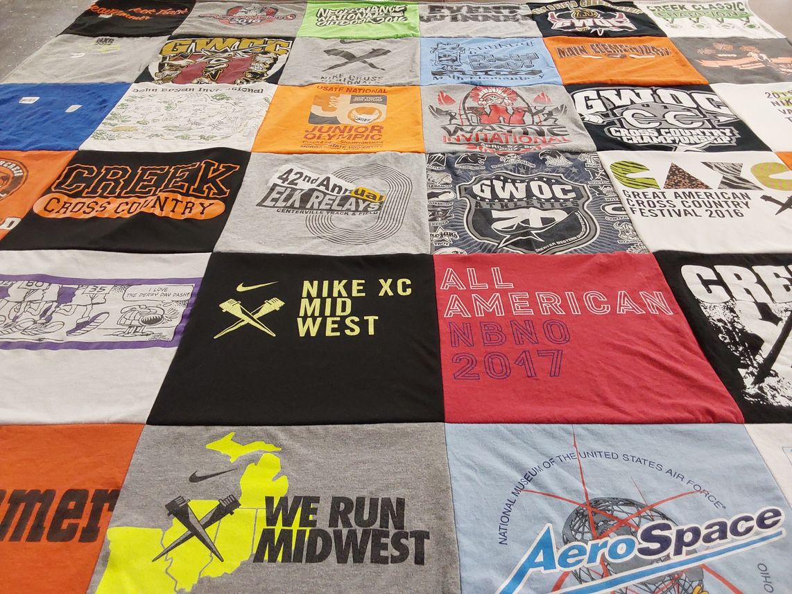 T-shirt quilt from creek high school by Teri from OH