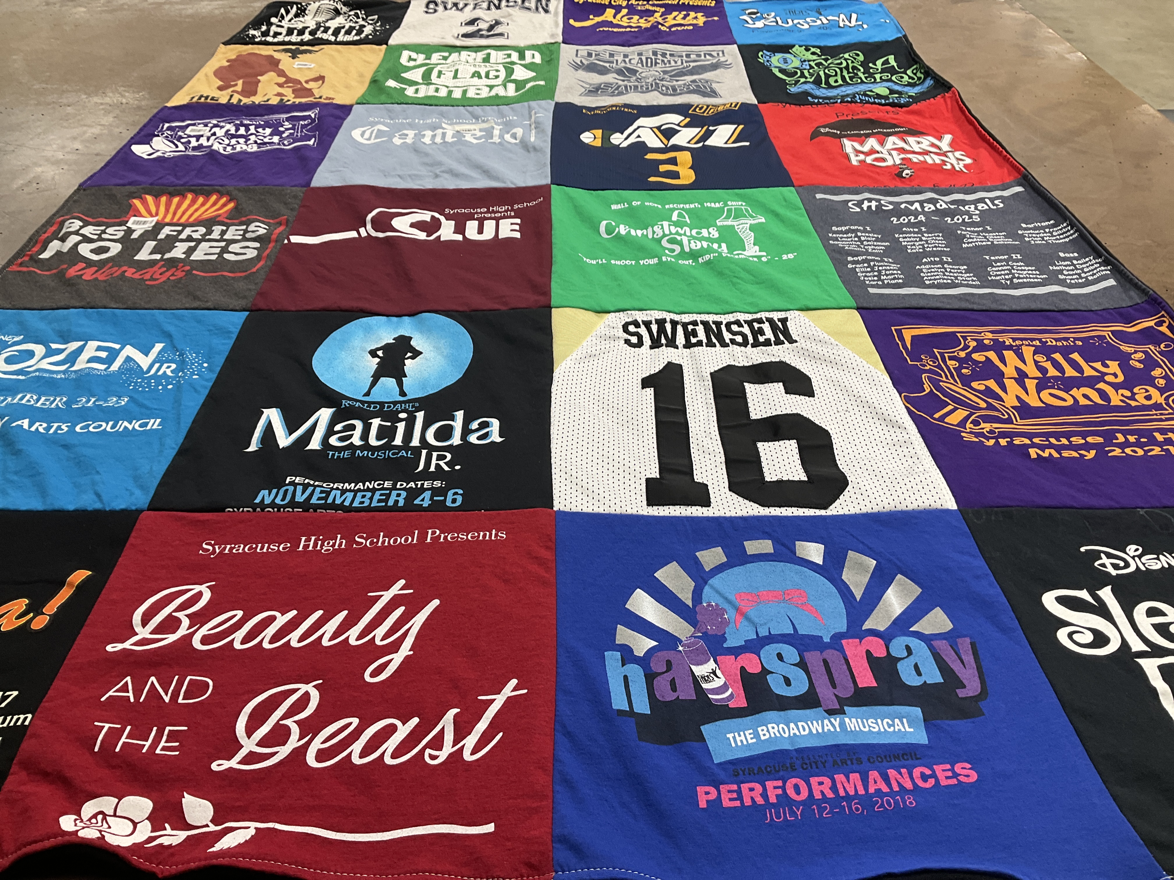 T-shirt quilt from syracuse high school by Michelle from UT