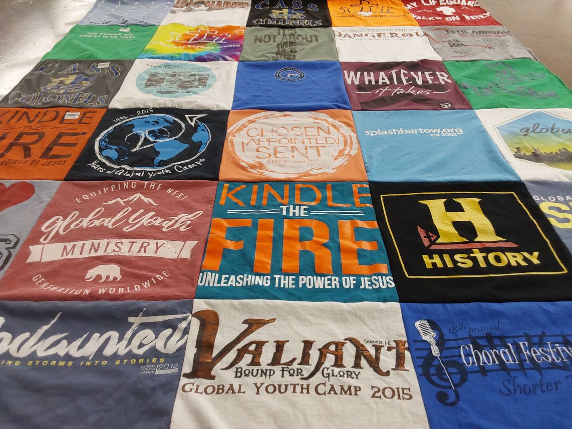 T-shirt quilt from shorter university by Jackie from GA