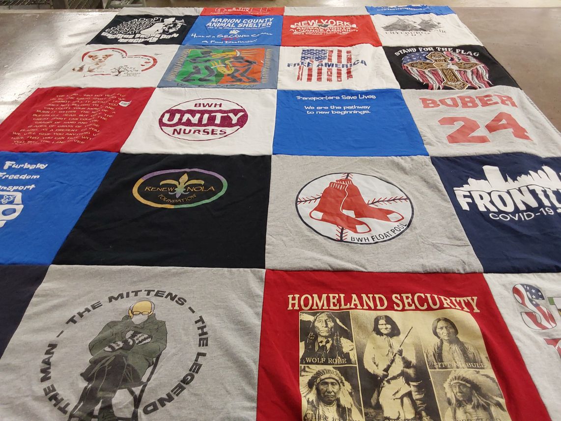 T-shirt quilt featuring boston red sox by Elizabeth from MA