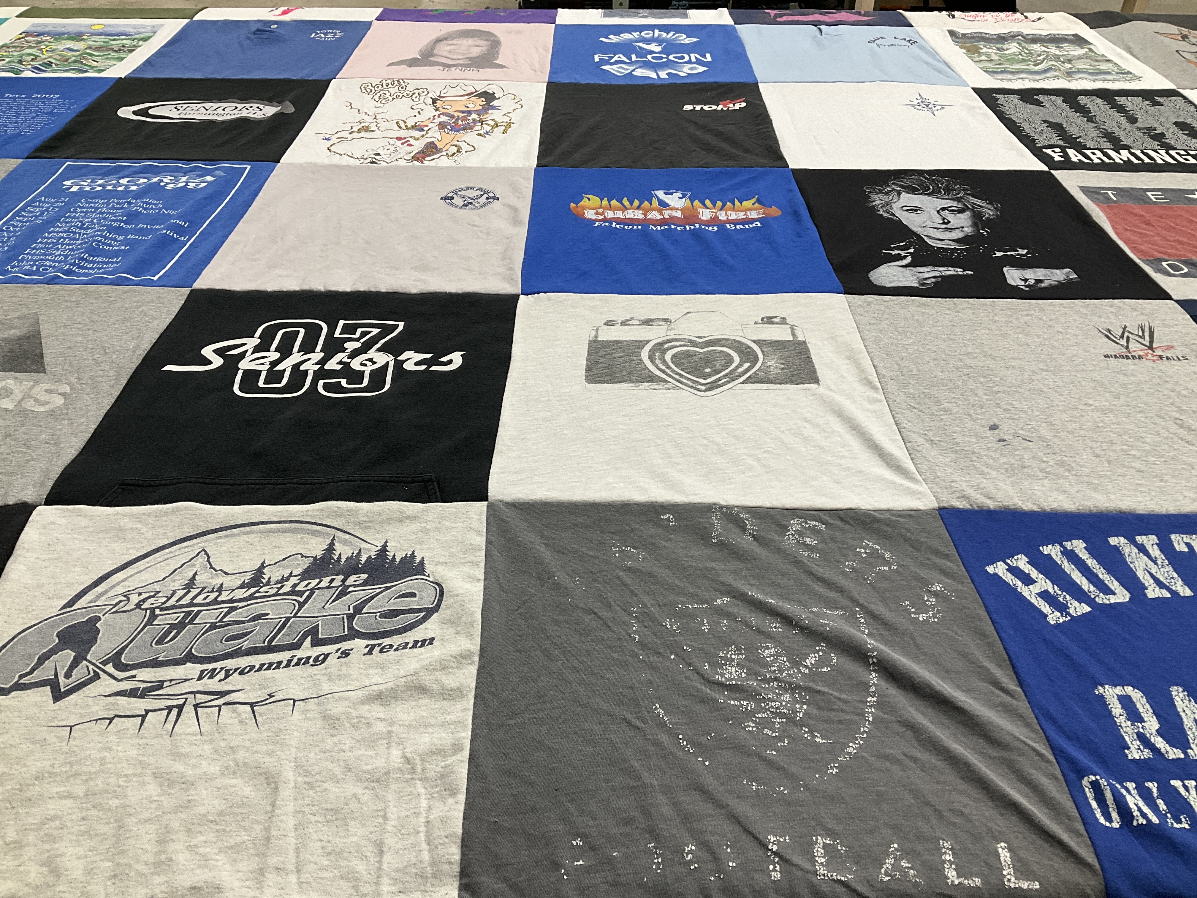 T-shirt quilt featuring yellowstone quake by Jenna from MI