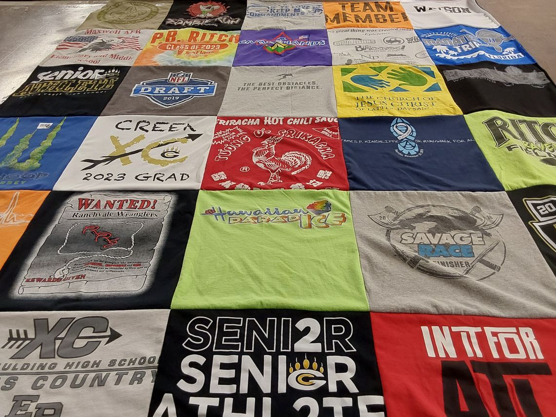 T-shirt quilt featuring cross country team, running team by Heather from NC