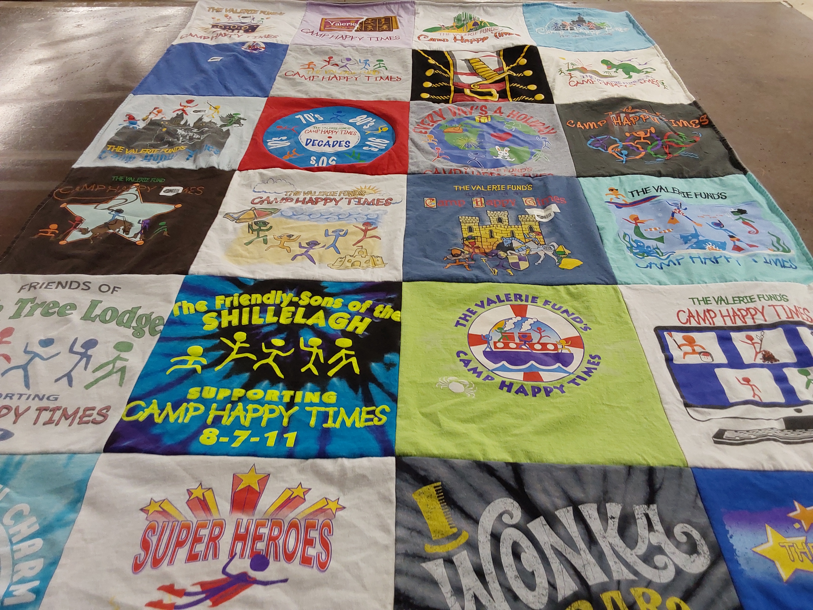 T-shirt quilt with camping, community service themes by Melissa from VA