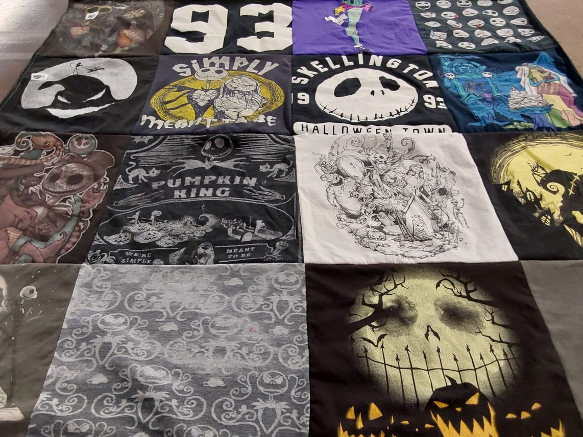 T-shirt quilt with halloween, animation themes by Diane from IL