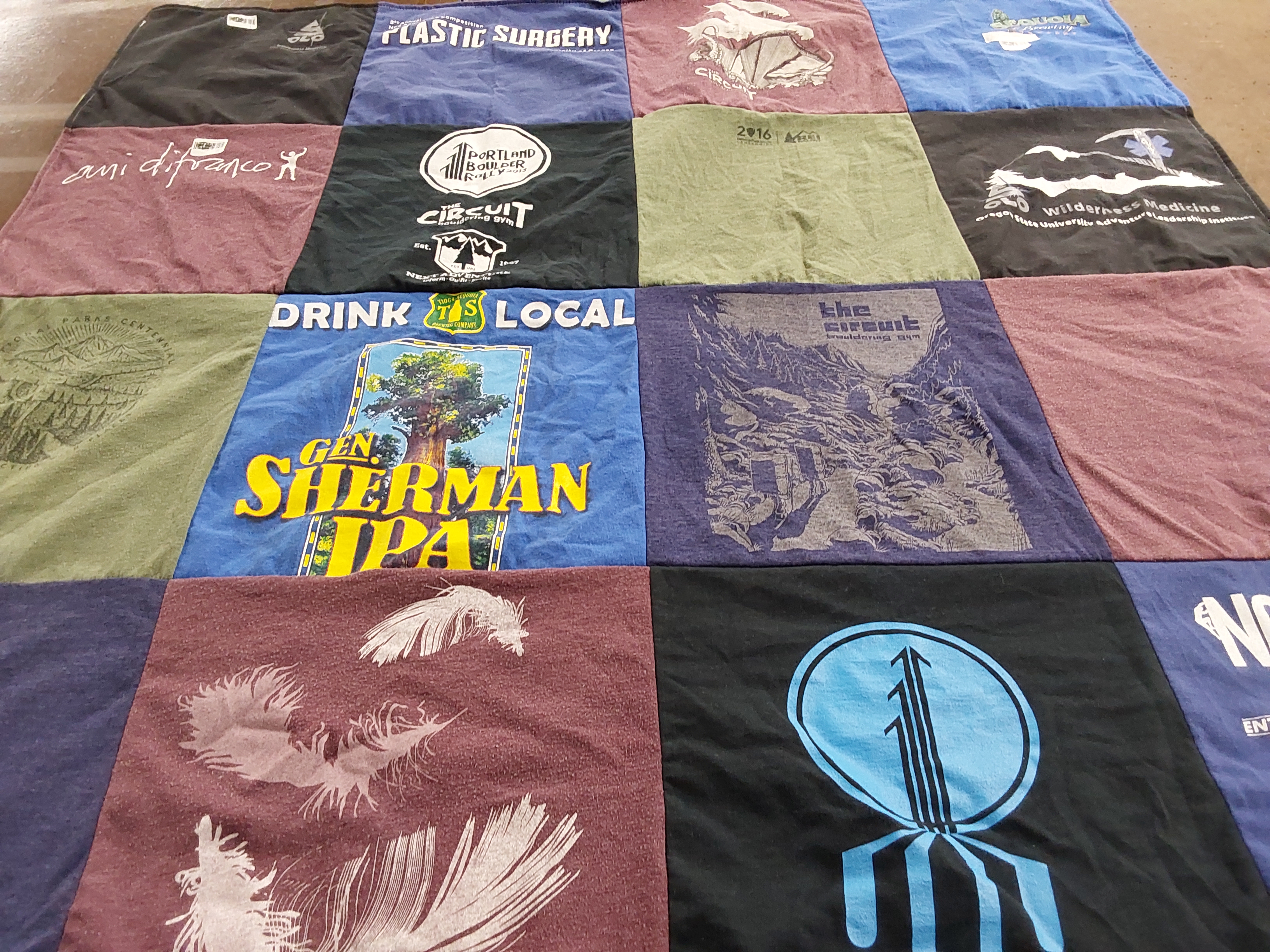T-shirt quilt from wilderness medicine university by Alex from OR