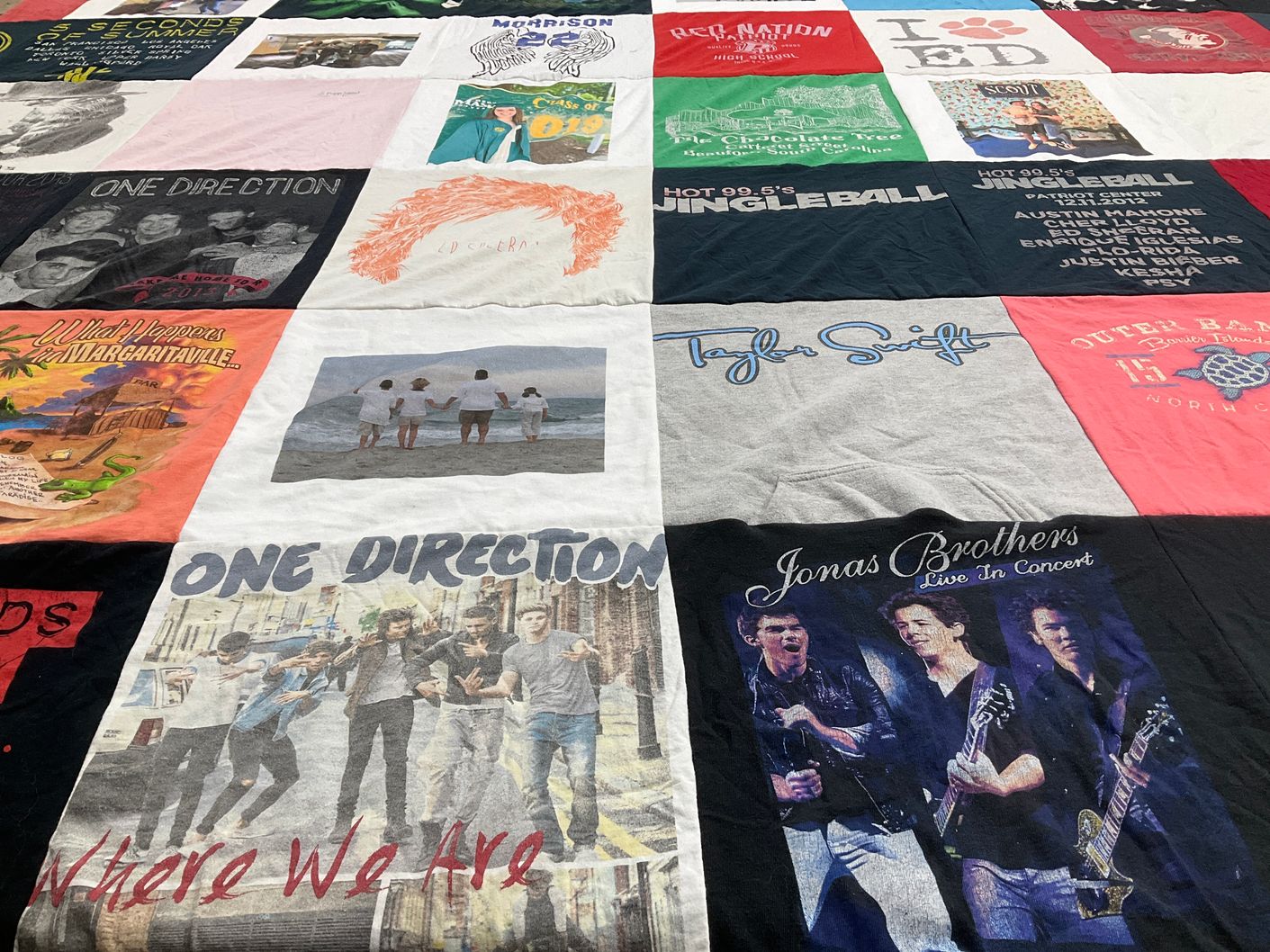 T-shirt quilt with music, concerts themes by Melissa from SC