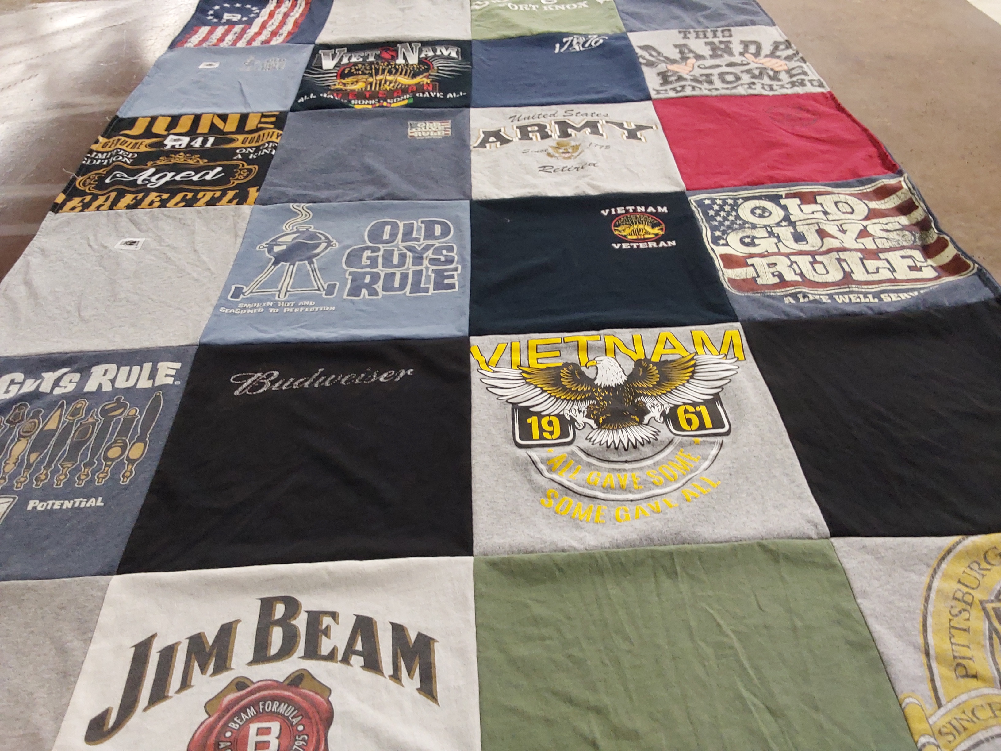 T-shirt quilt with veterans, military themes by Karri from PA