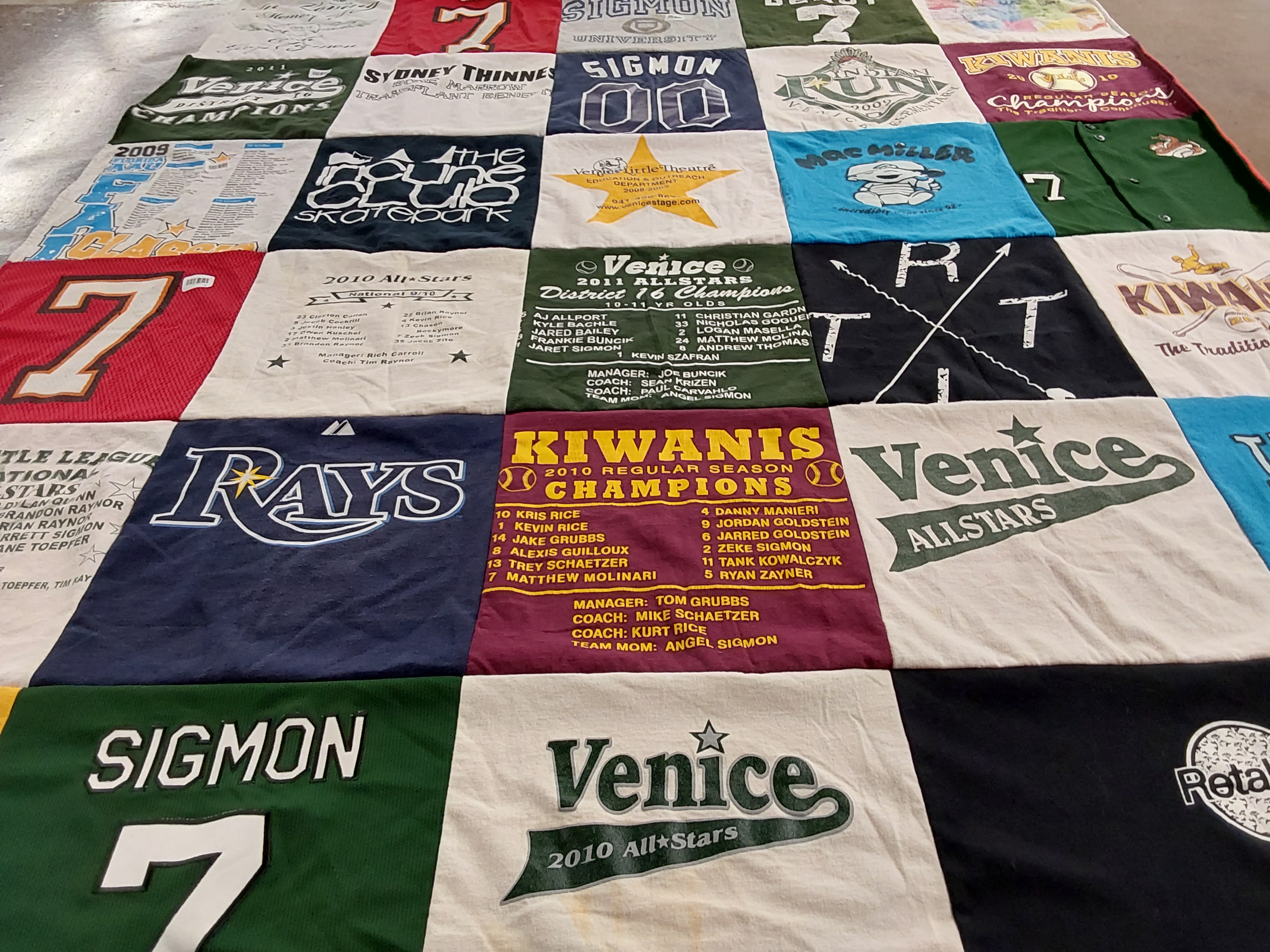 T-shirt quilt featuring venice allstars by angel from FL