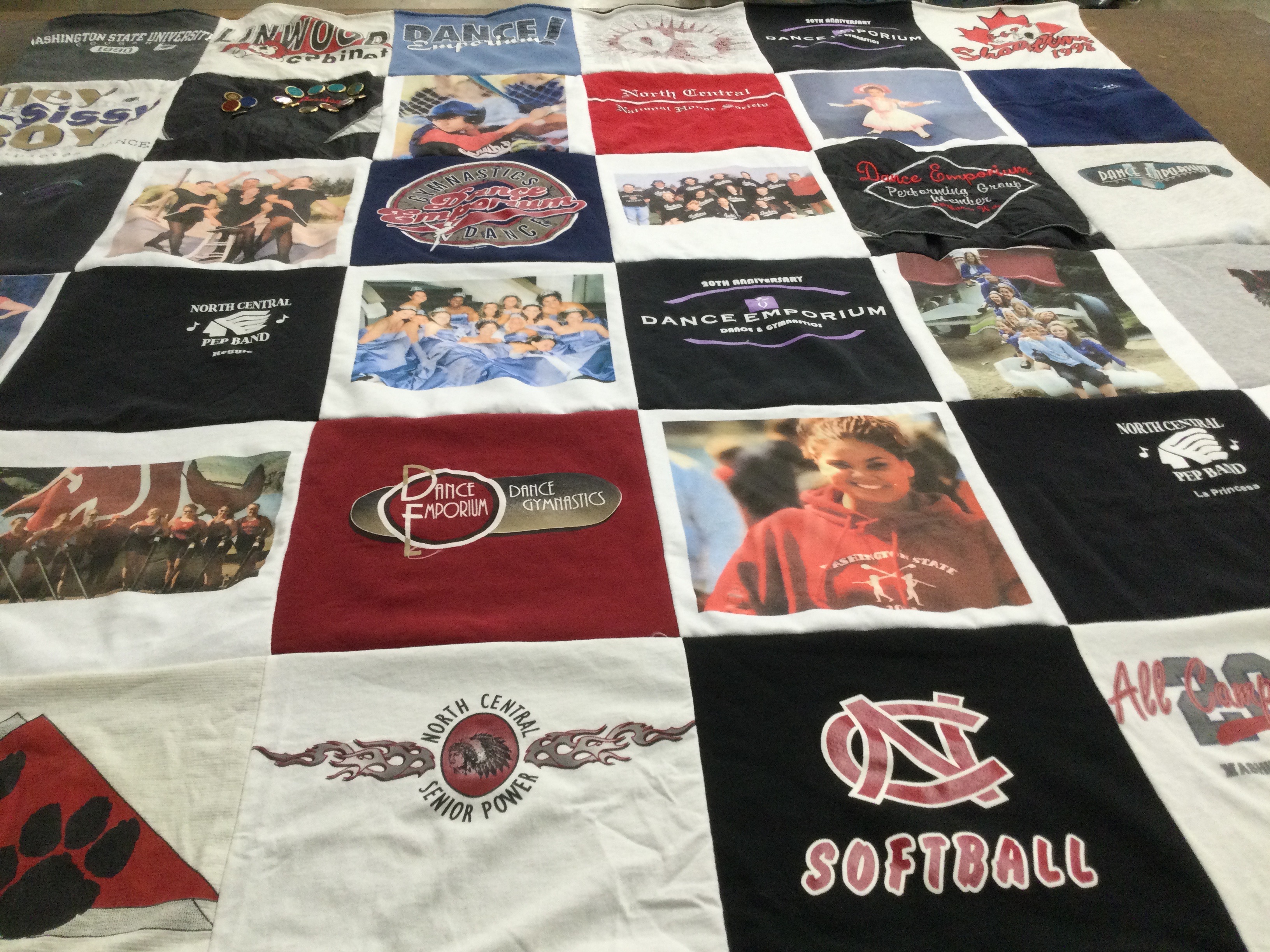 T-shirt quilt featuring north central softball team by Nancy from WA