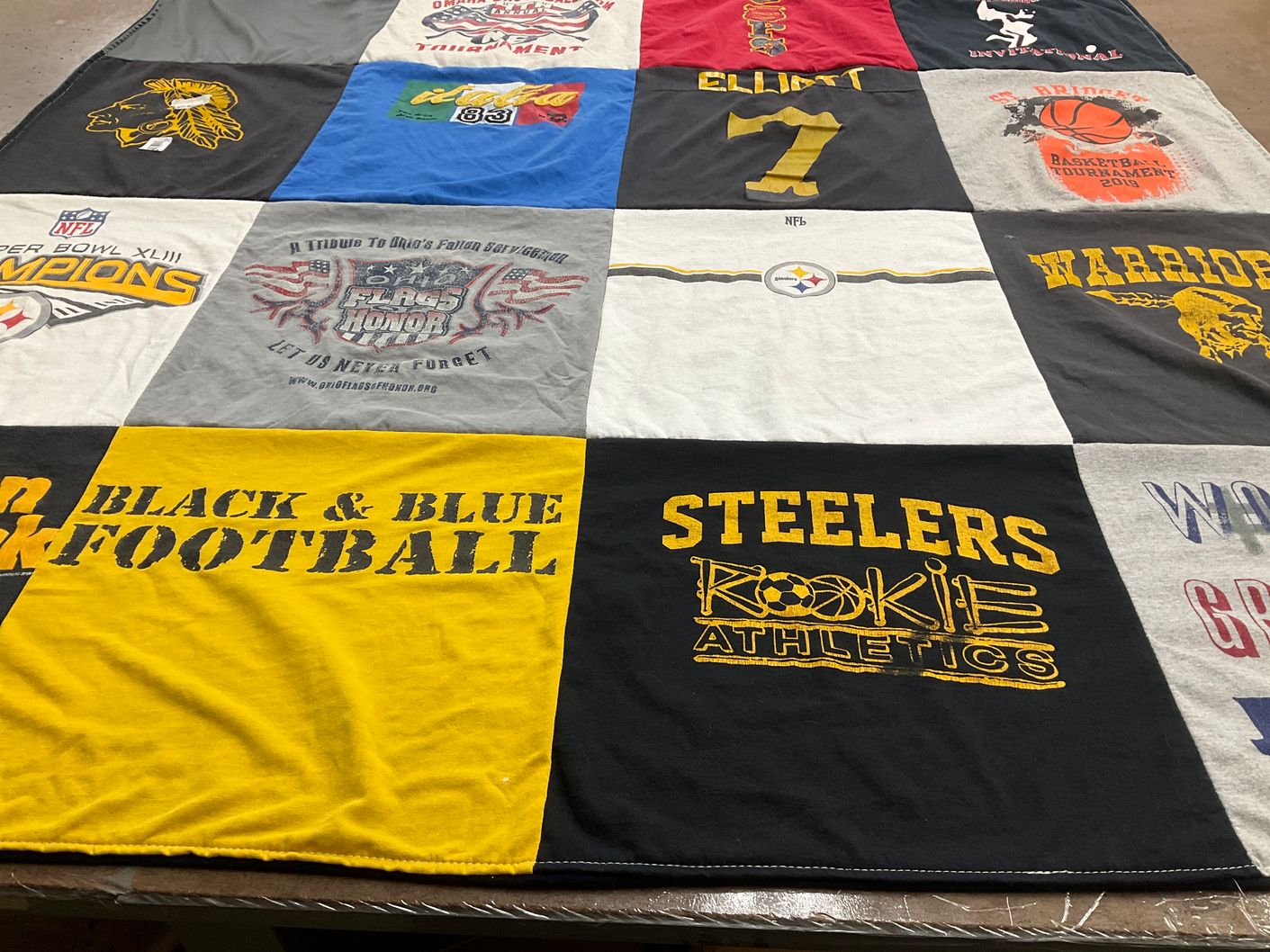 T-shirt quilt featuring pittsburgh steelers by Kim from OH
