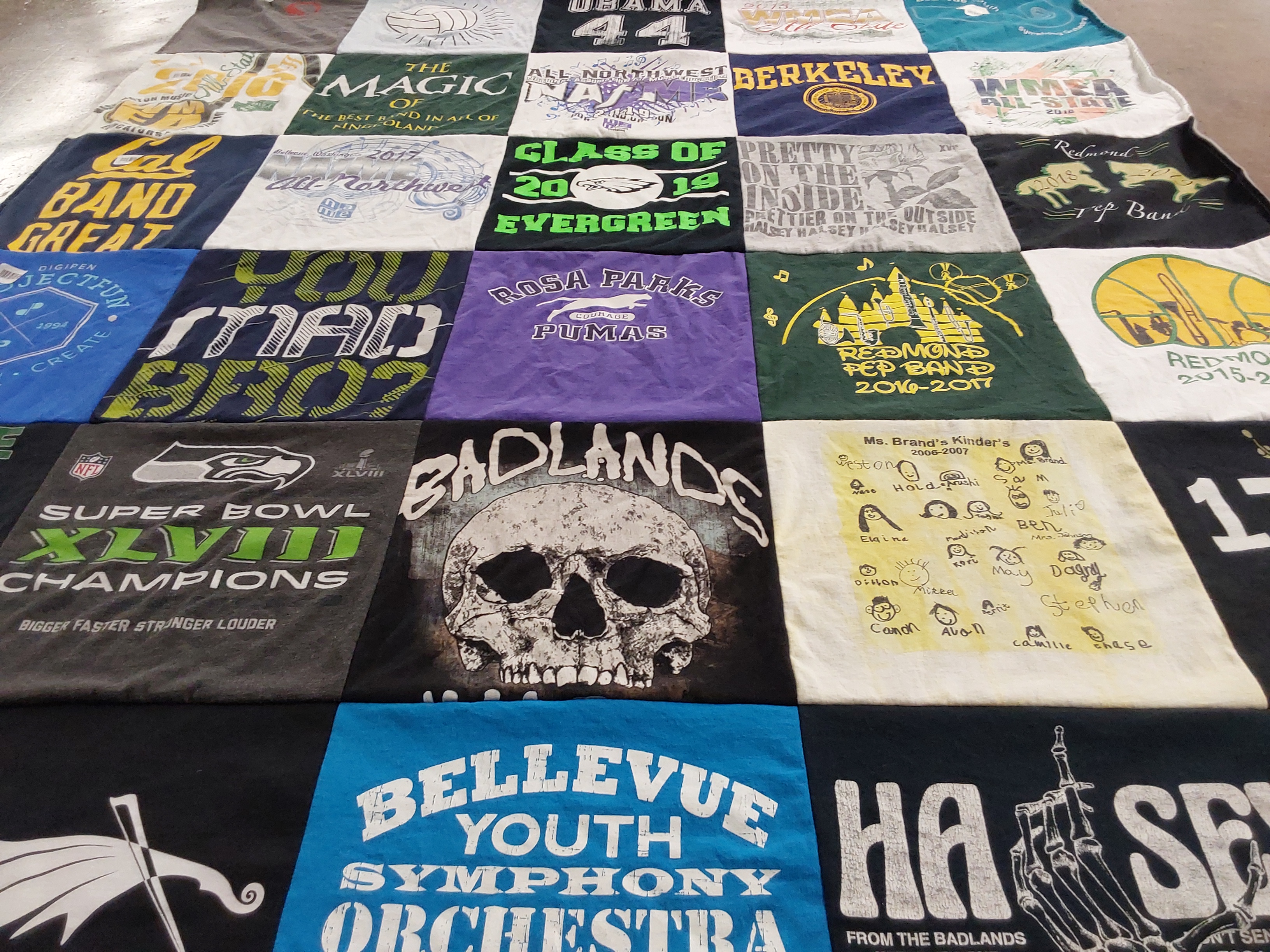 T-shirt quilt featuring seattle seahawks by Nancy from WA