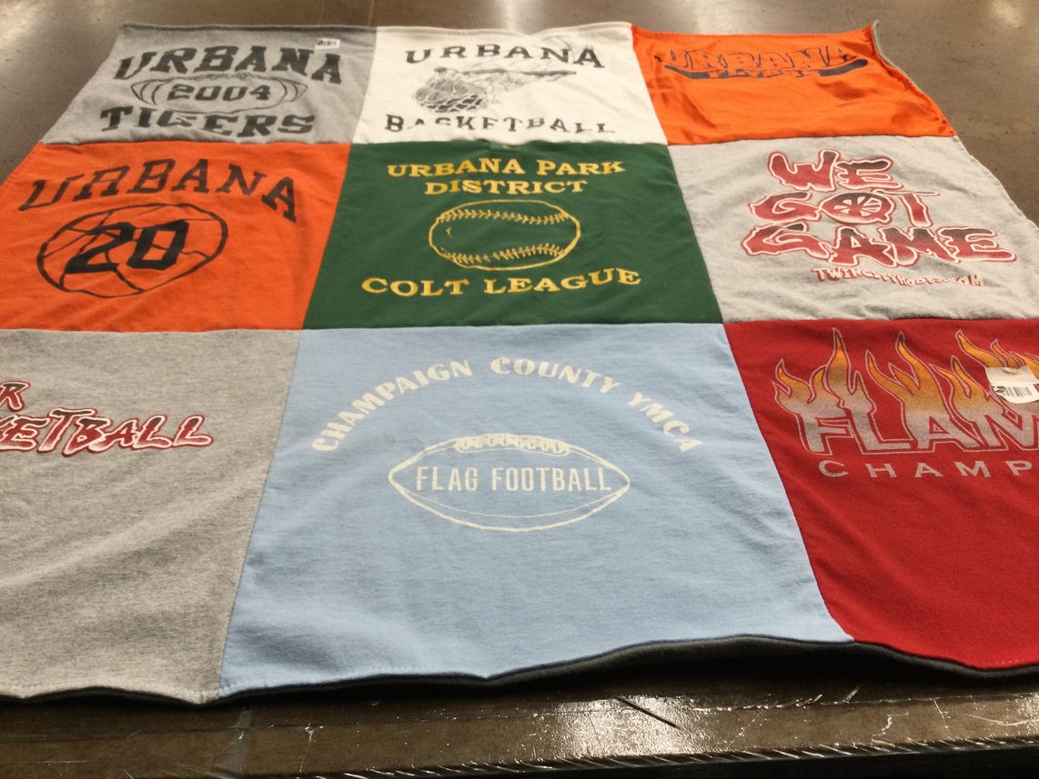 T-shirt quilt featuring urbana tigers by Melanie from IL