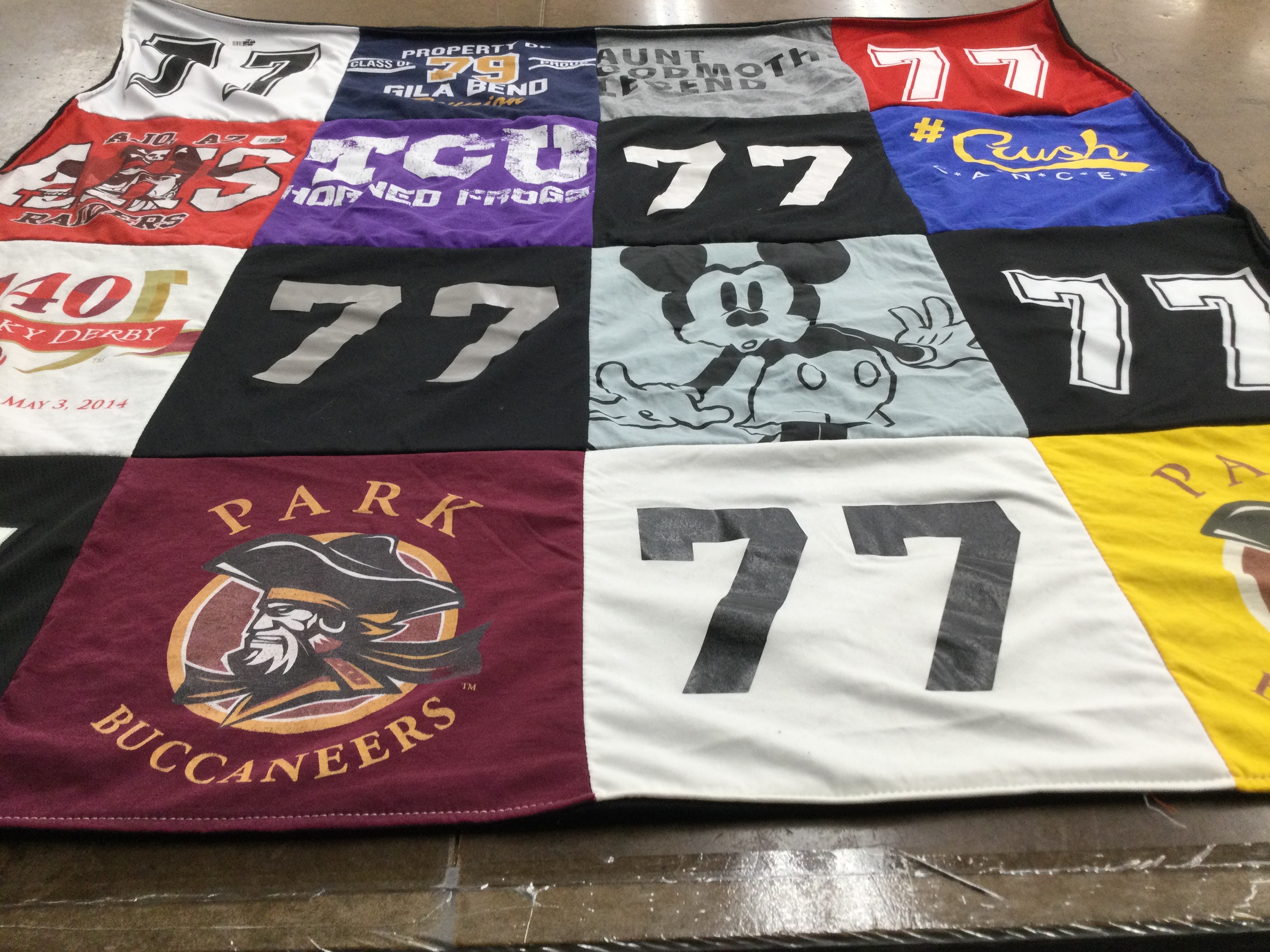 T-shirt quilt featuring park buccaneers by Emma from AZ