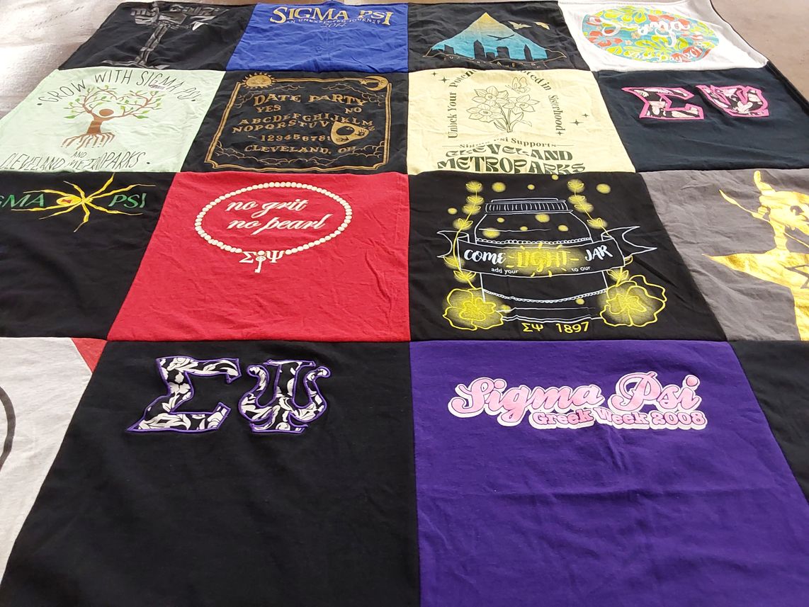 T-shirt quilt from university of cleveland by Katherine from OH
