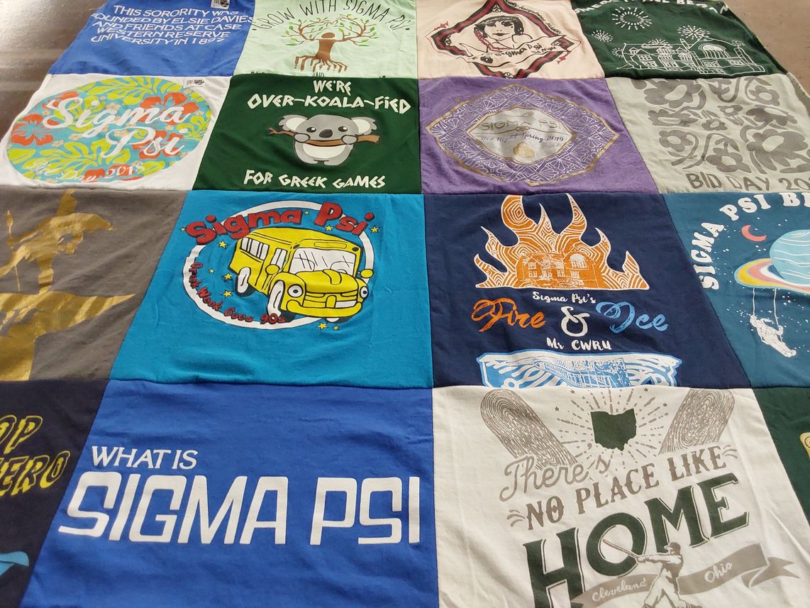 T-shirt quilt from case western reserve university by Katherine from OH
