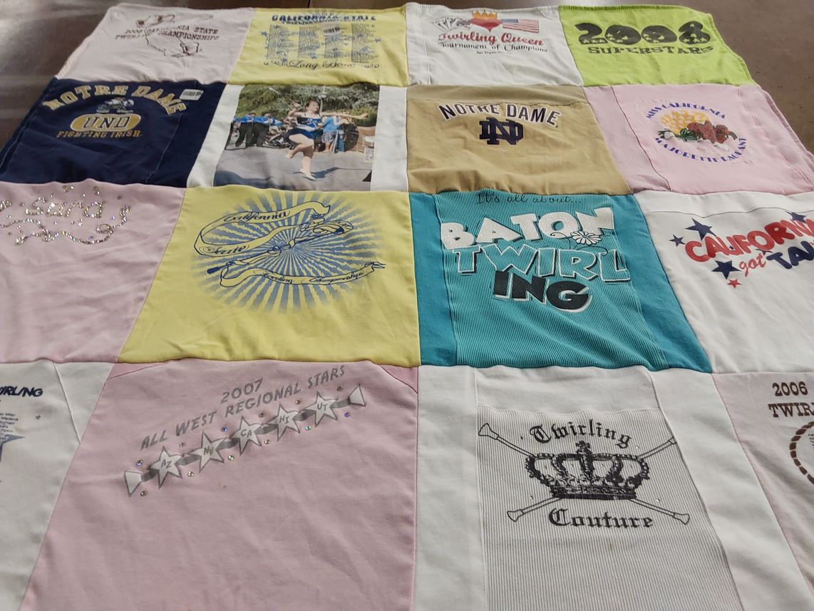 T-shirt quilt from notre dame university, arizona state university by John from CA