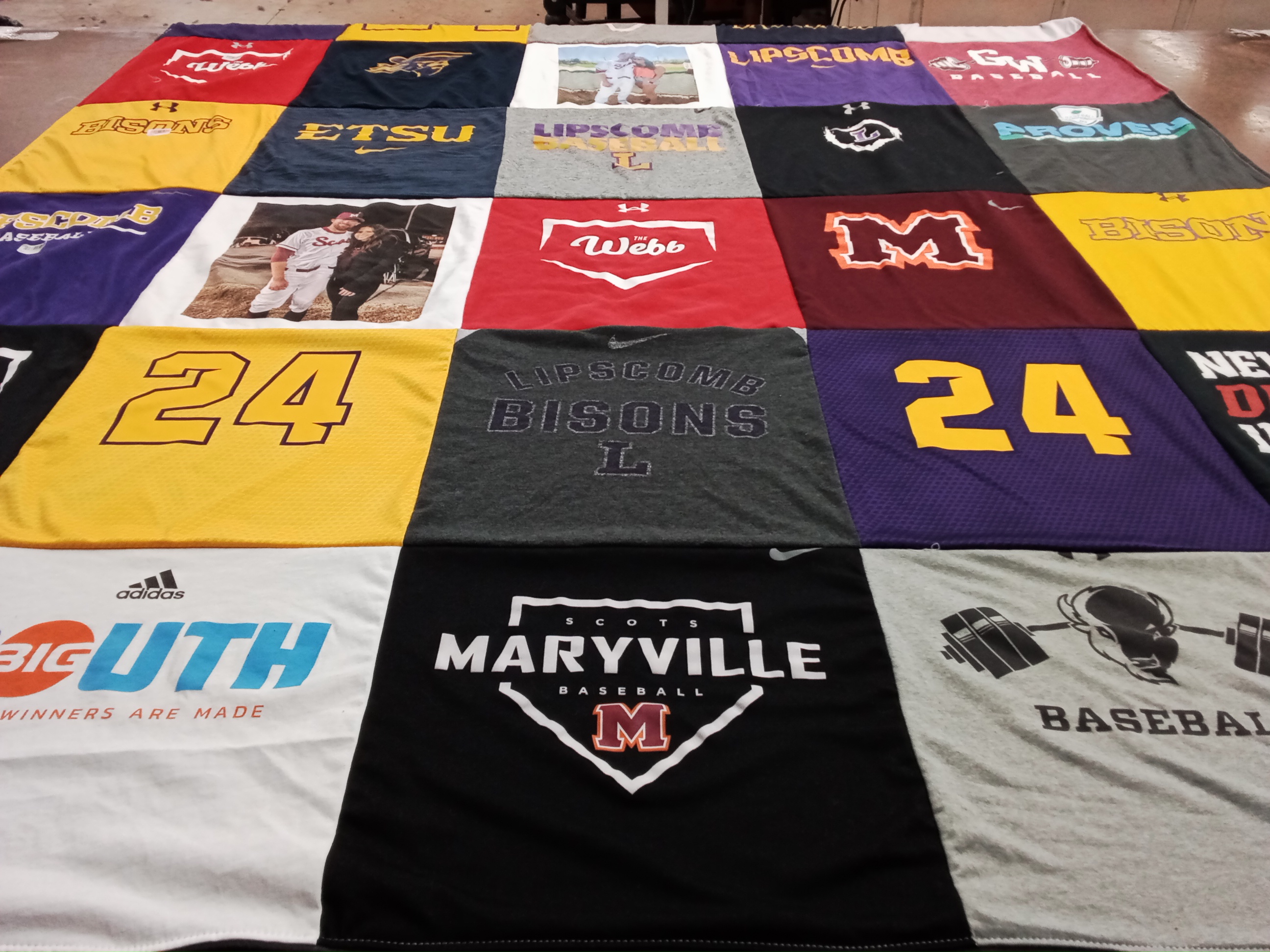 T-shirt quilt featuring lipscomb bisons baseball by Annette from FL