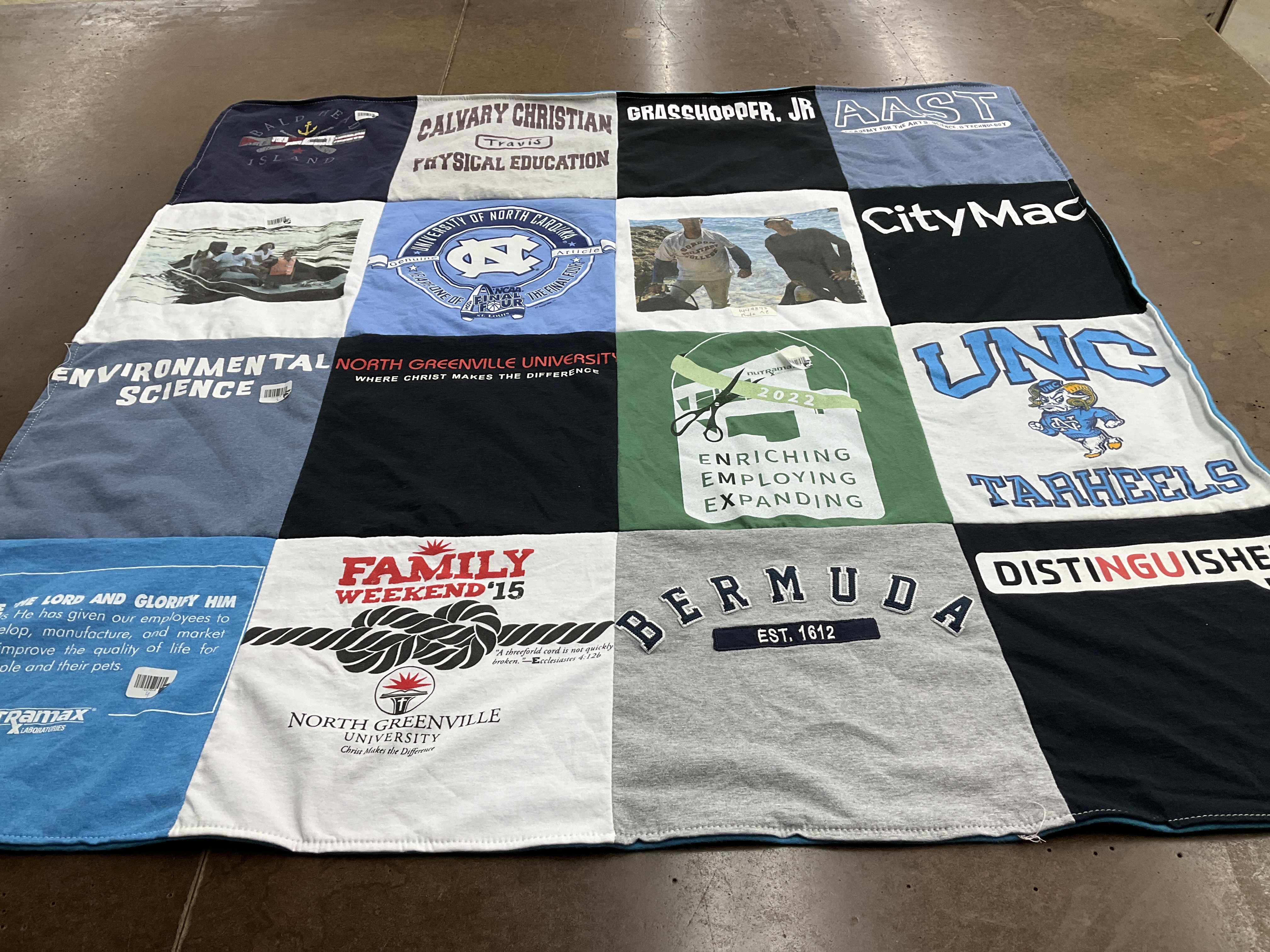 T-shirt quilt featuring university of north carolina tarheels by Sharon from SC