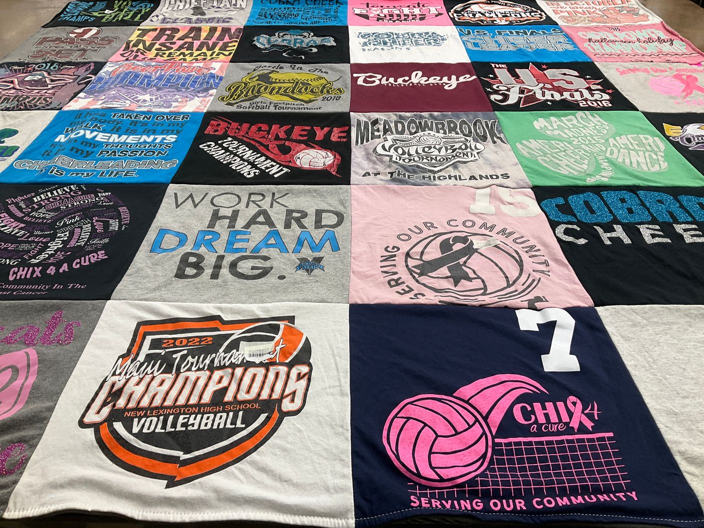 T-shirt quilt from new lexington high school by Tonya from OH